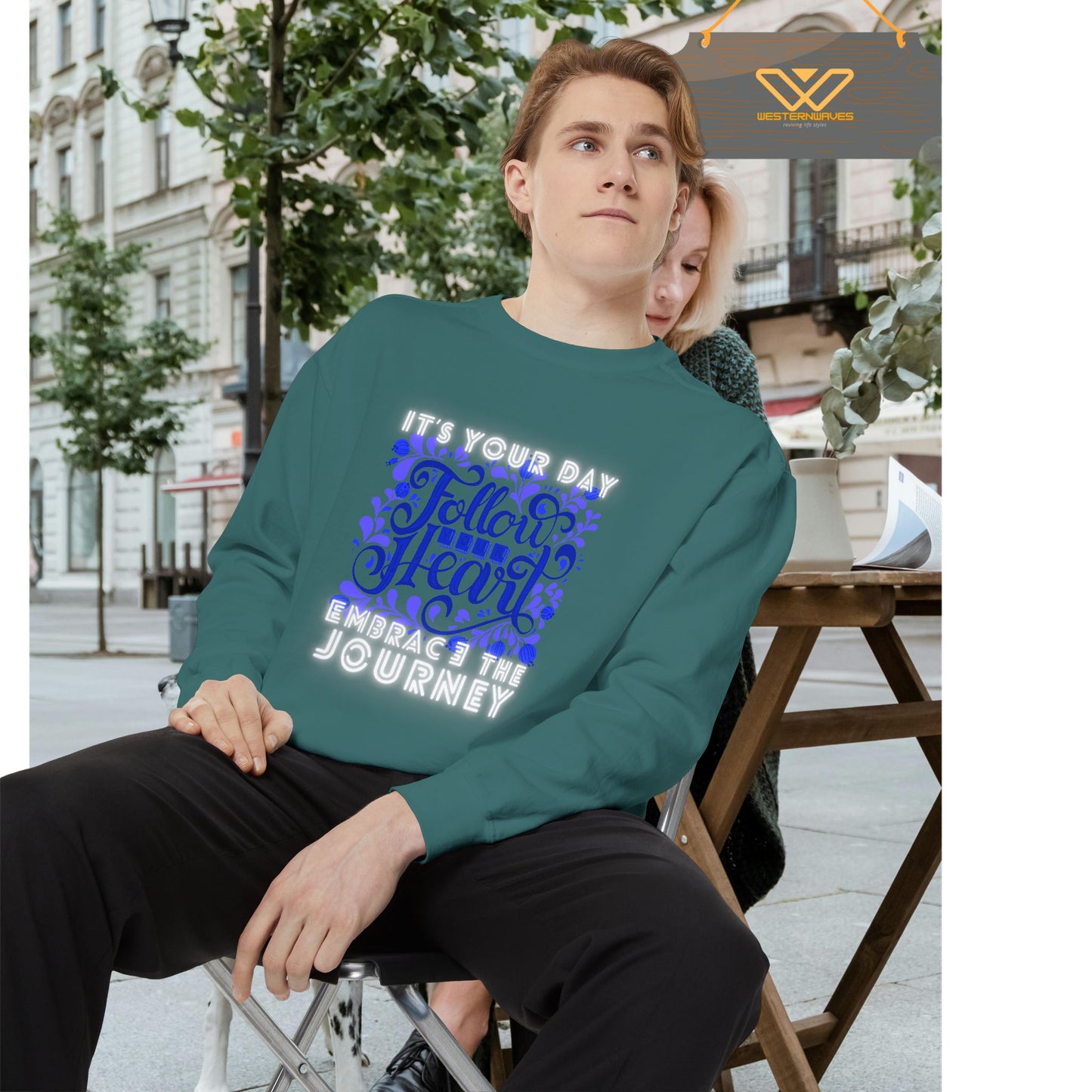Unisex Garment-Dyed Sweatshirt_ N3+ Series UGDSS PT2WW002_ Limited Edition by WesternWaves_