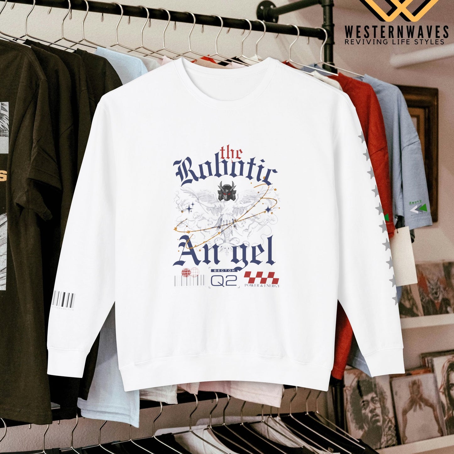 Unisex Lightweight Crewneck Sweatshirt_ N3+ Series ULWCSS PT2WW012_ Limited Edition Unparalleled Quality by WesternWaves: