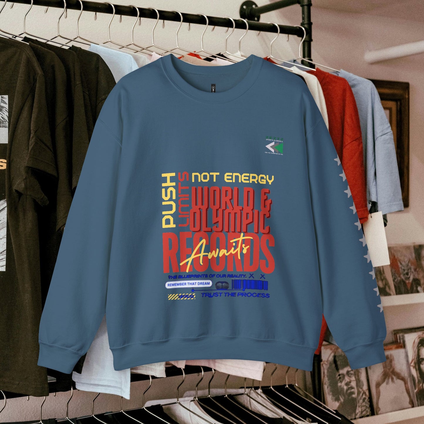 Unisex Heavy Blend™ Crewneck Sweatshirt_ N2 Sports Series UHBCSS PT2WW006_ Limited Edition ‘Zeztz’ Brand Sports Elements by WesternWaves:
