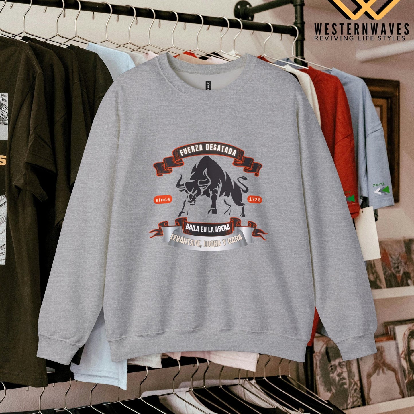 Unisex Heavy Blend™ Crewneck Sweatshirt_ N3+ Series UHBCSS PT2WW038_ Limited Edition Pure Luxury By WesternWaves: