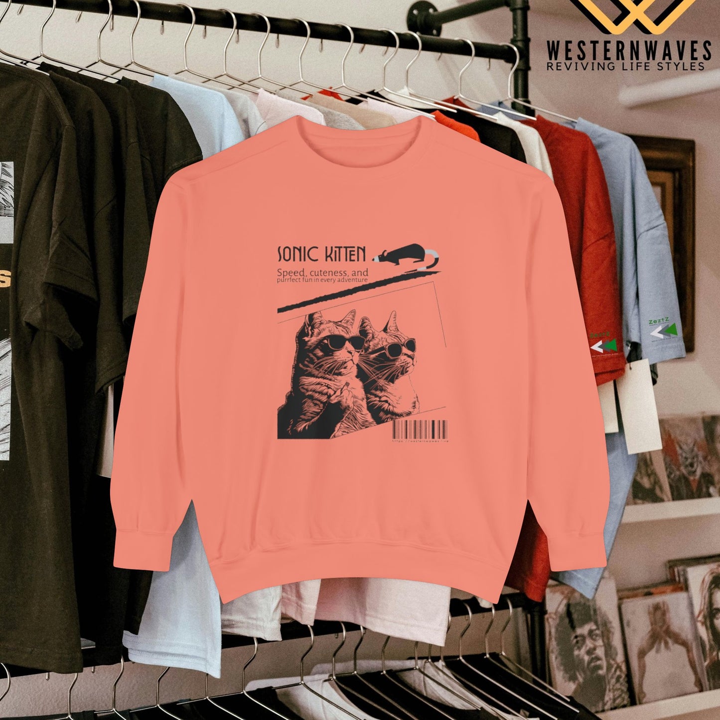Unisex Garment-Dyed Sweatshirt_ N3+ Series SPW UGDSS PT2WW003_WesternWaves Limited Edition