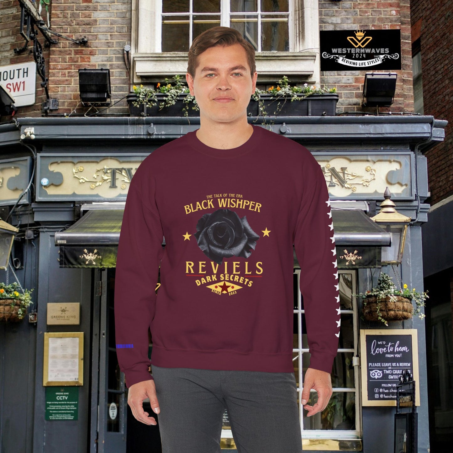 Unisex Heavy Blend™ Crewneck Sweatshirt_ N3+ Series UHBCSS PT2WV011_ Limited Edition Pure Luxury by WesternWaves: