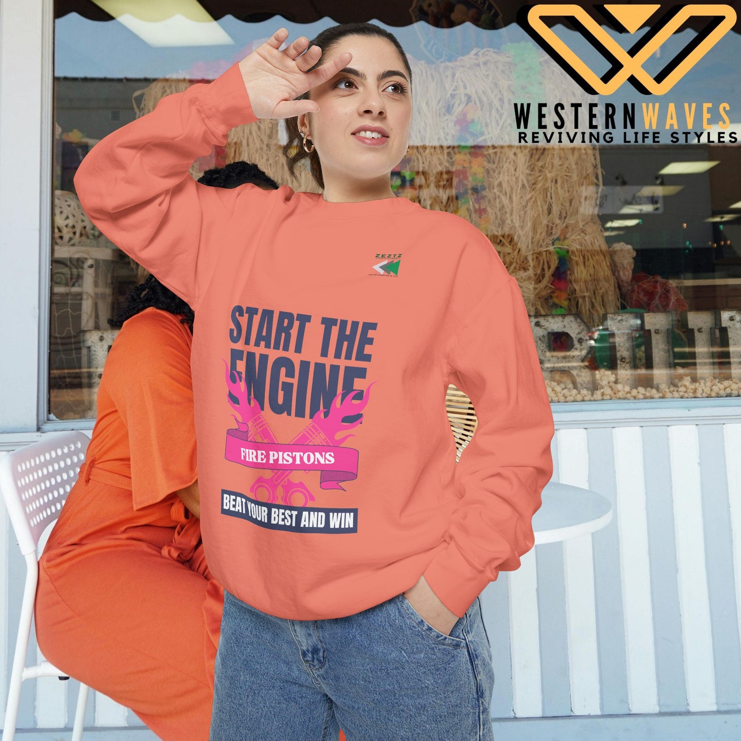 Unisex Garment-Dyed Sweatshirt_ N2 Series USGDSS PT2WW002_ Limited Edition Masterpiece of ‘ZeztZ’ Sports Brand _ Luxury & Casual Comfort by WesternWaves: