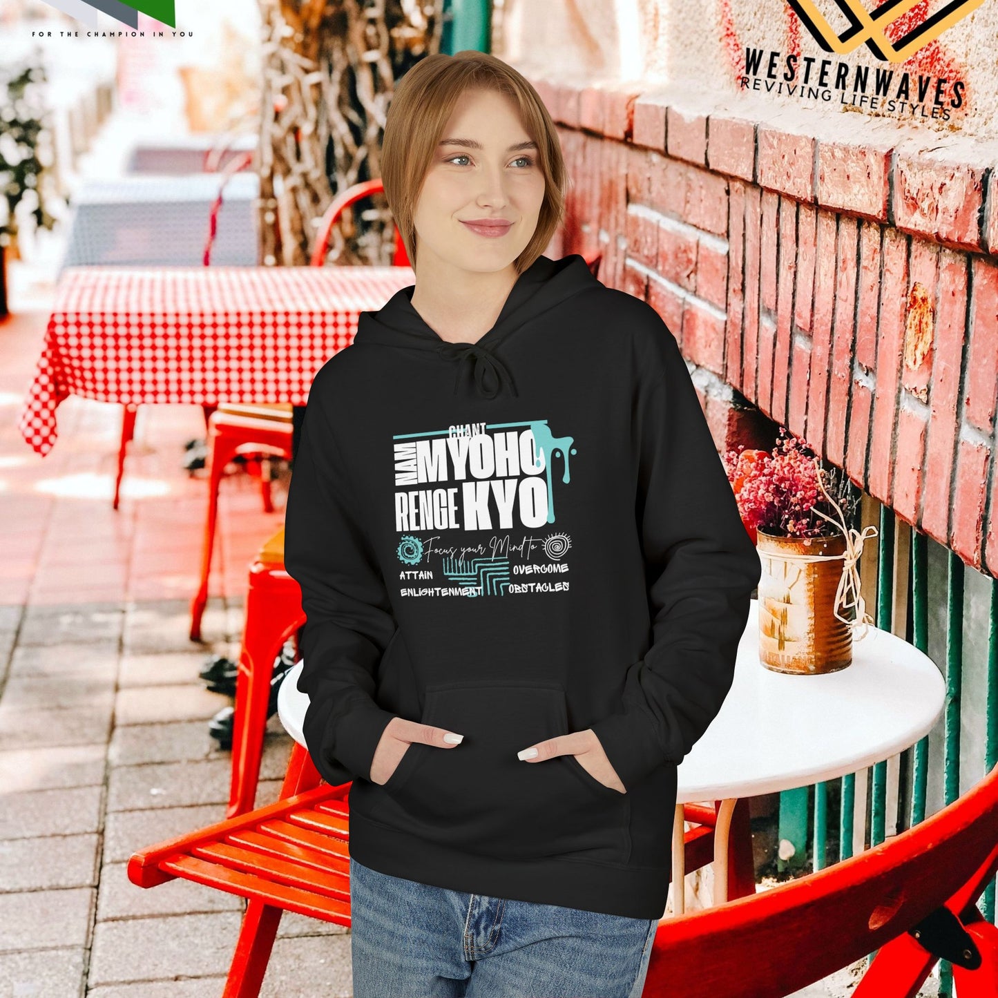 Unisex Midweight Softstyle Fleece Hoodie_ N3+ Series USMWSSFH PT2WW004_ Limited Edition Luxuriously Soft 100% Cotton Face by WesternWaves: