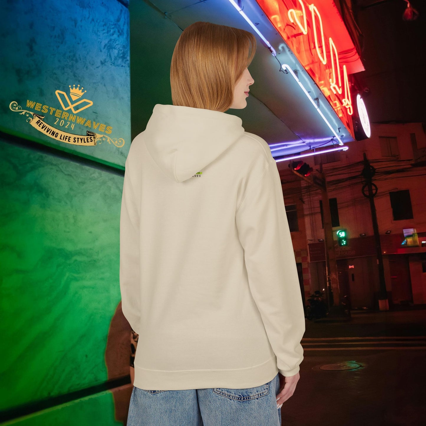 Unisex Midweight Softstyle Fleece Hoodie_ N3+ Series USMWSSFH PT2WW001_ Limited Edition Luxuriously Soft 100% Cotton Face by WesternWaves: