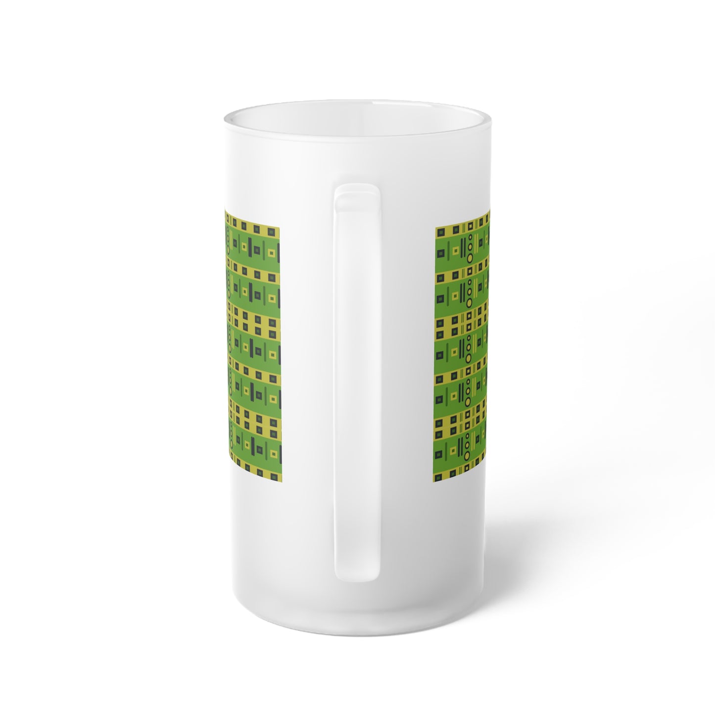 Frosted Glass Beer Mug - Stylish Sipping Essential_ N3+ Series FGBM PT2WW019_ Limited Edition by WesternWaves: