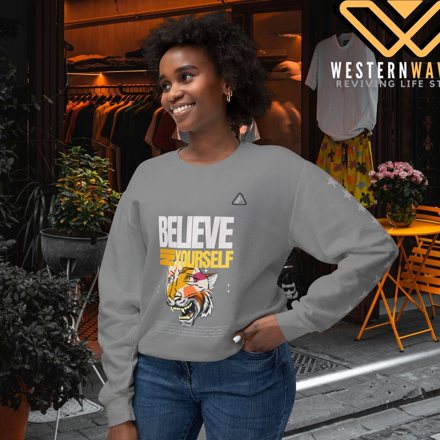 Unisex Lightweight Crewneck Sweatshirt_ N2 Series ULWCSS PT2WW006_ Limited Edition Unparalleled Quality by WesternWaves: