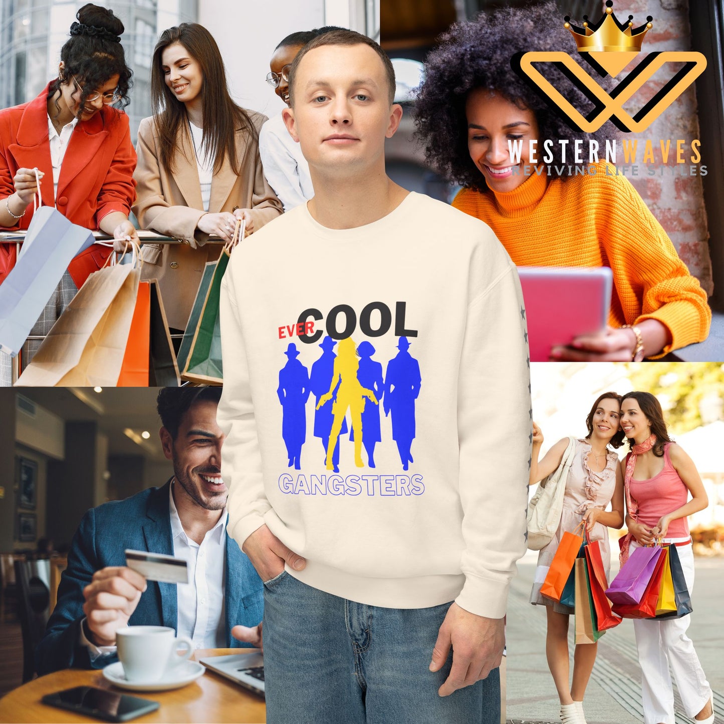 Unisex Lightweight Crewneck Sweatshirt_ N3+ Series ULWCSS PT2WW001_ Limited Edition by WesternWaves: