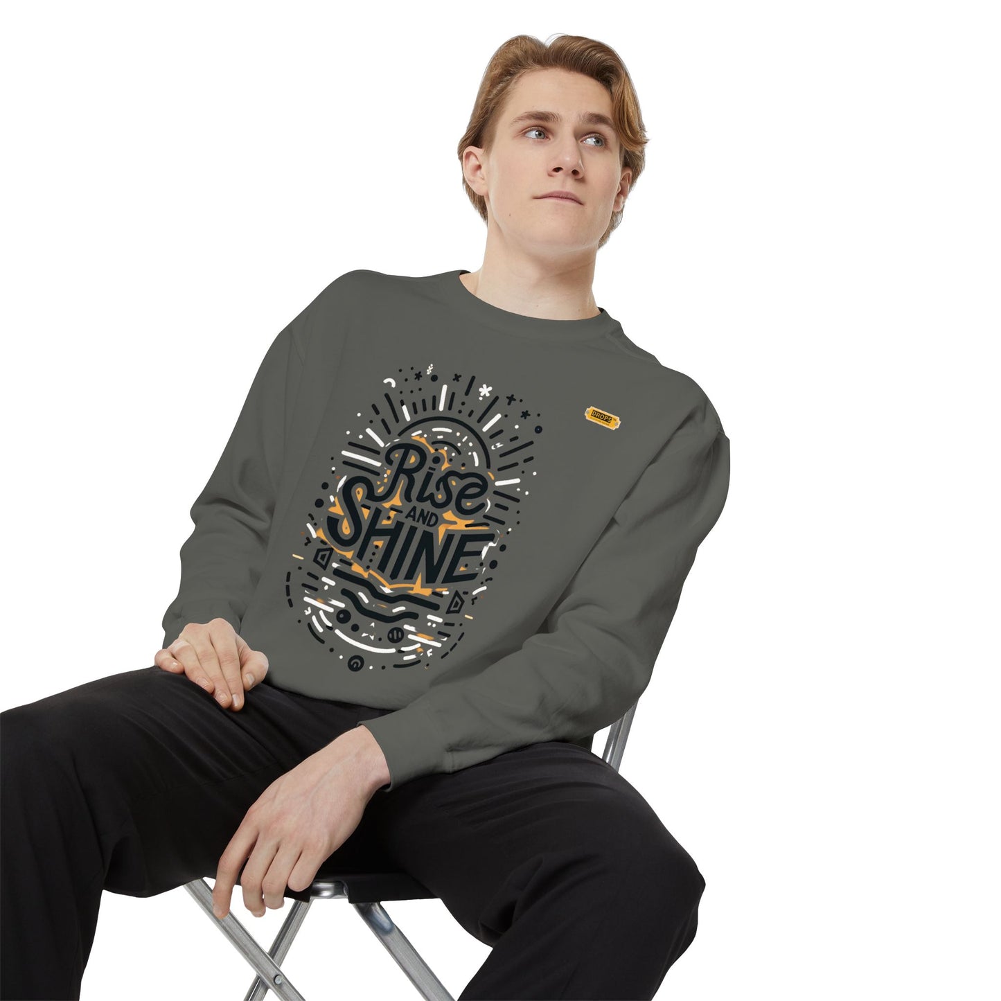 Motivational Unisex Garment-Dyed Sweatshirt, Cozy Pullover, Rise and Shine Apparel, Gift for Her, Inspirational Clothing