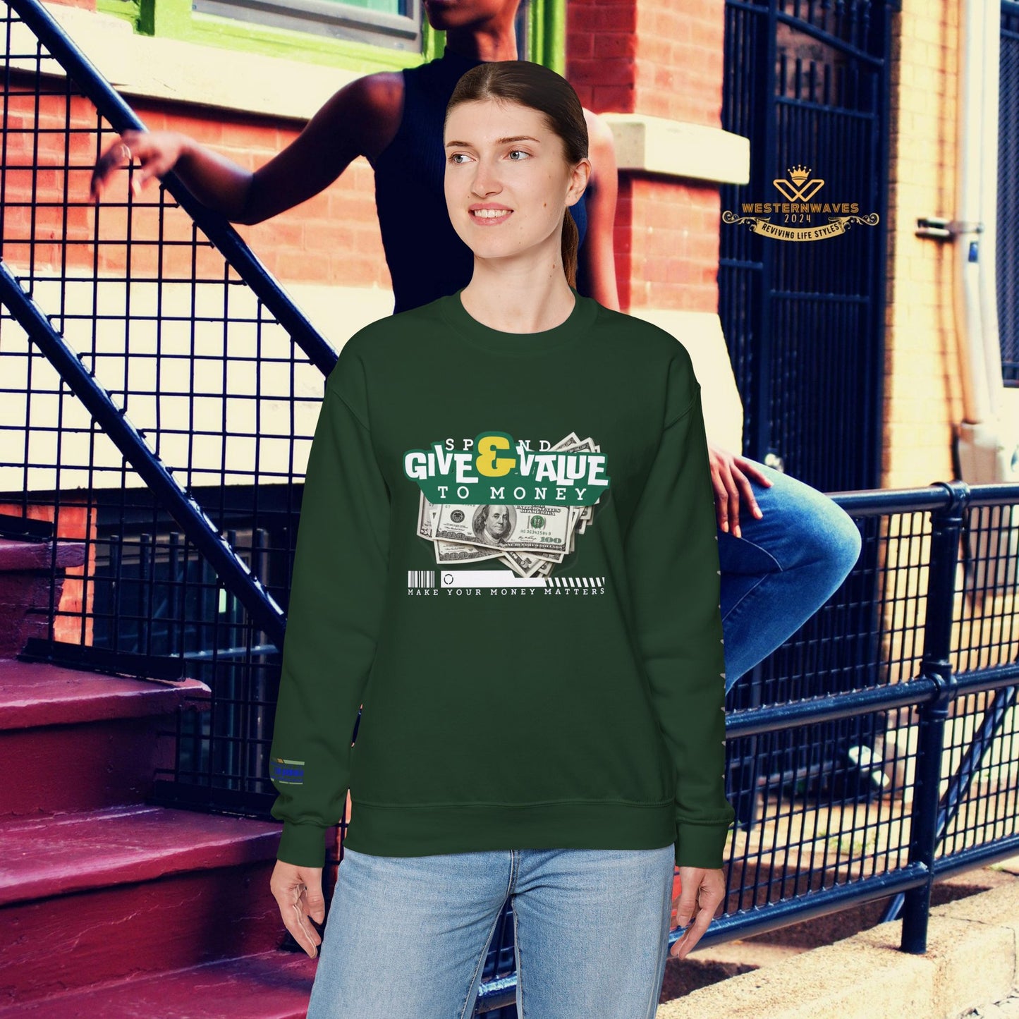 Unisex Heavy Blend™ Crewneck Sweatshirt_ N2+ Series UHBCSS PT2WW037_ Limited Edition Pure Luxury By WesternWaves: