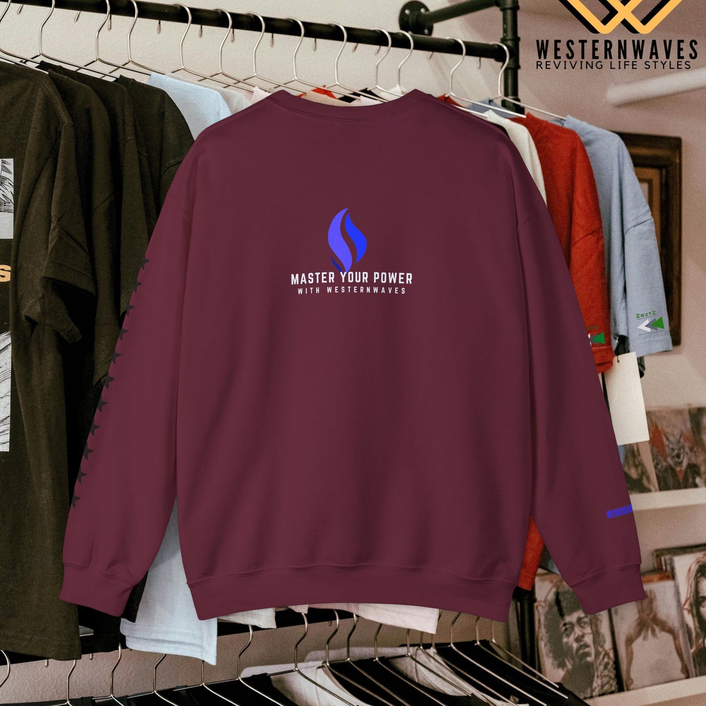 Unisex Heavy Blend™ Crewneck Sweatshirt_ N3+ Series UHBCSS PT2WW032_ Limited Edition Pure Luxury By WesternWaves: