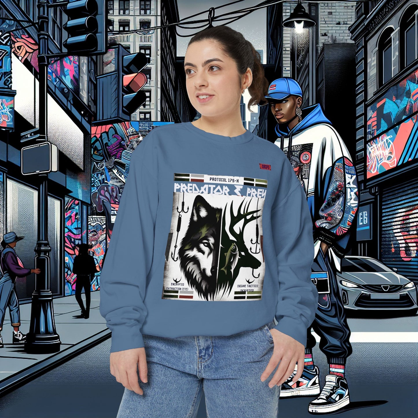Predator & Prey Sweatshirt_ 03 Sep 2025_ Cozy Unisex Pullover, Nature Lover Apparel, Gifts for Wildlife Enthusiasts, Fall Fashion Layer
