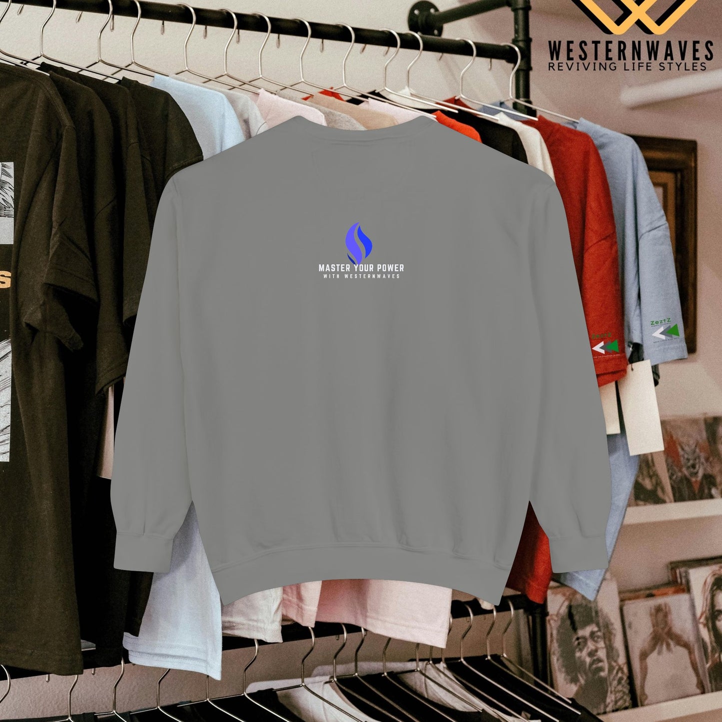 Unisex Garment-Dyed Sweatshirt_ N3+ Series UGDSS PT2WW001_ Limited Edition Luxurious Comfort by WesternWawes: