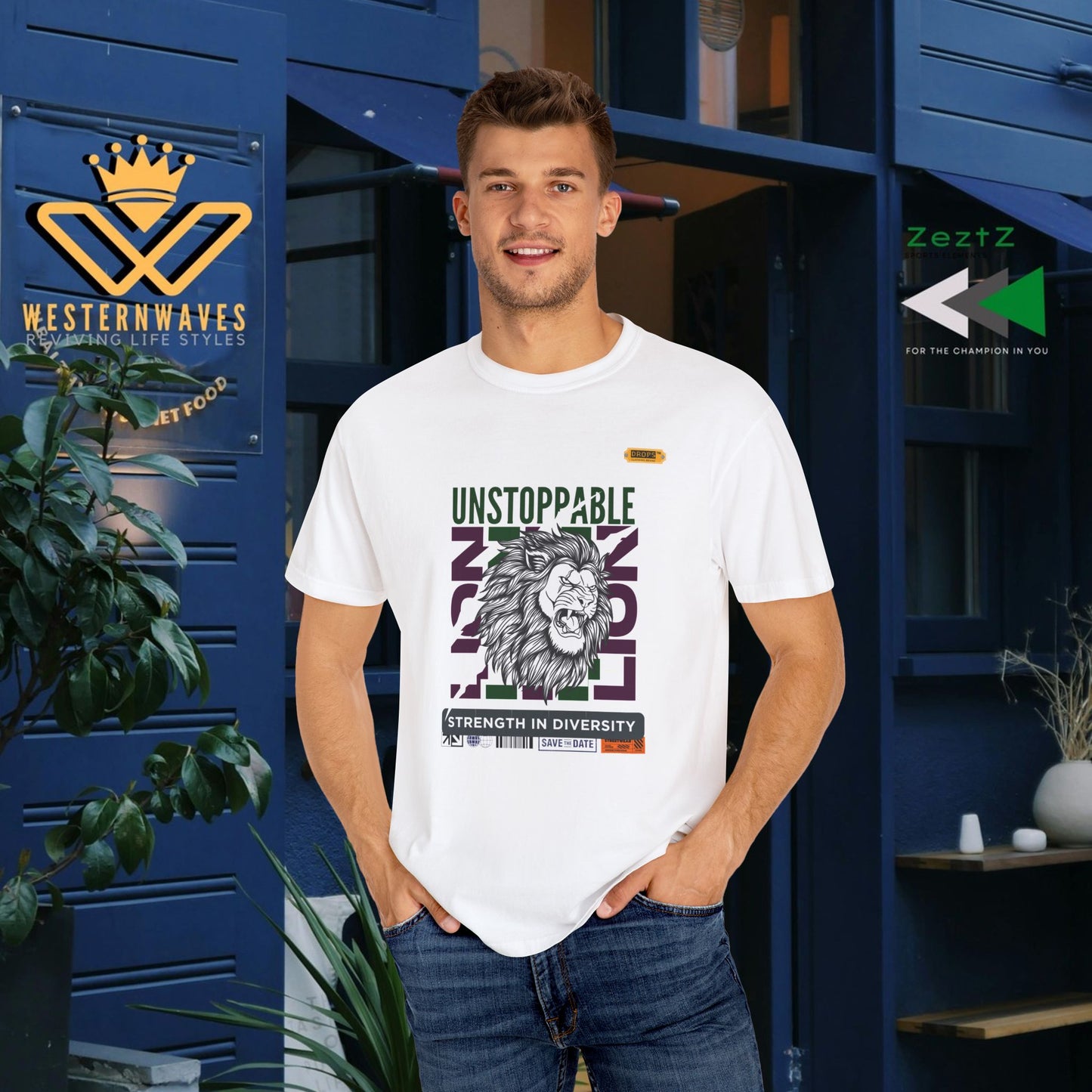 Unisex Garment-Dyed T-Shirt_ 26 June 2025_ Limited Edition Strength in Diversity by WesternWaves: