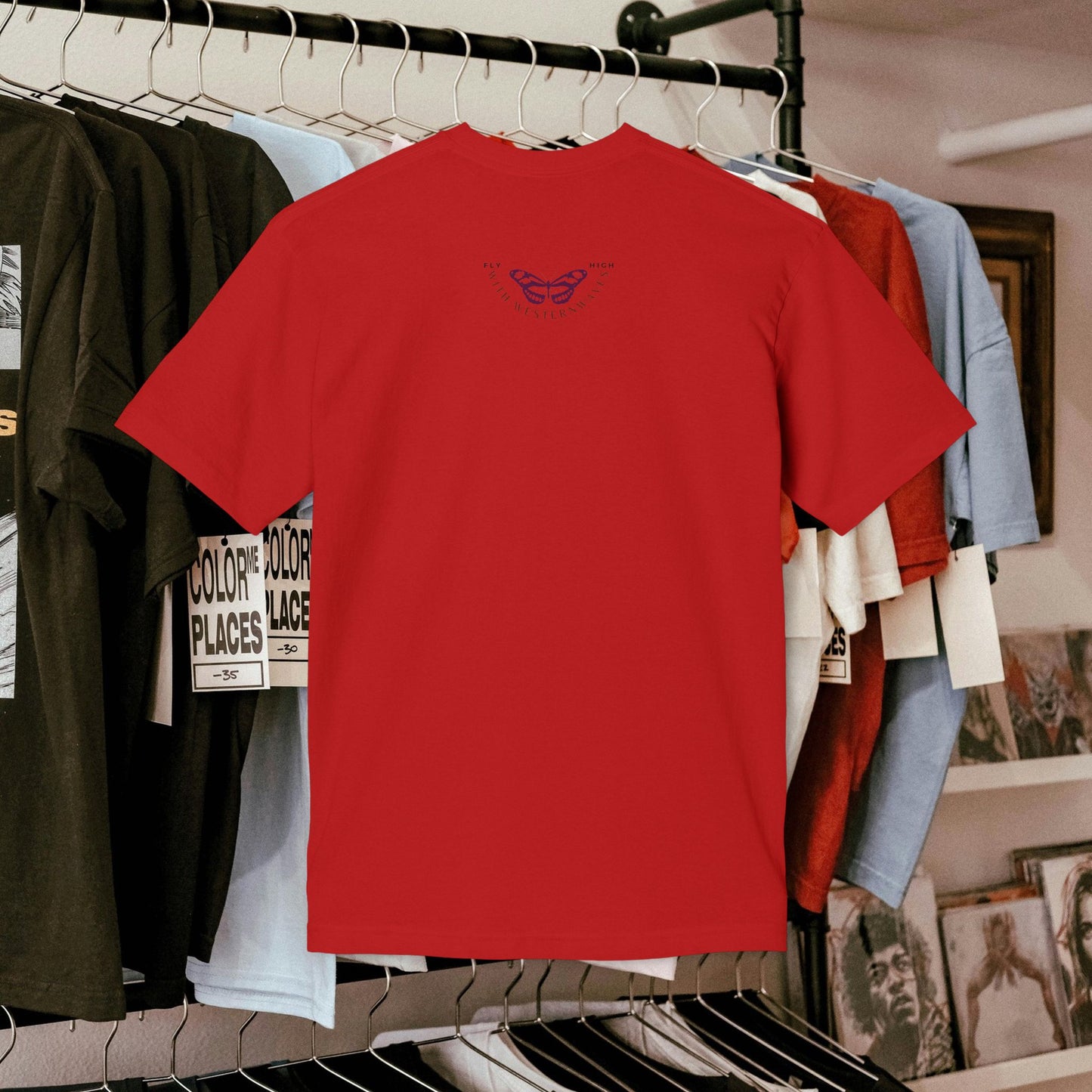 Unisex Midweight T-shirt, Made in USA_ N+ Series UMTS PT2WW007_ Limited Edition Design by WesternWaves: