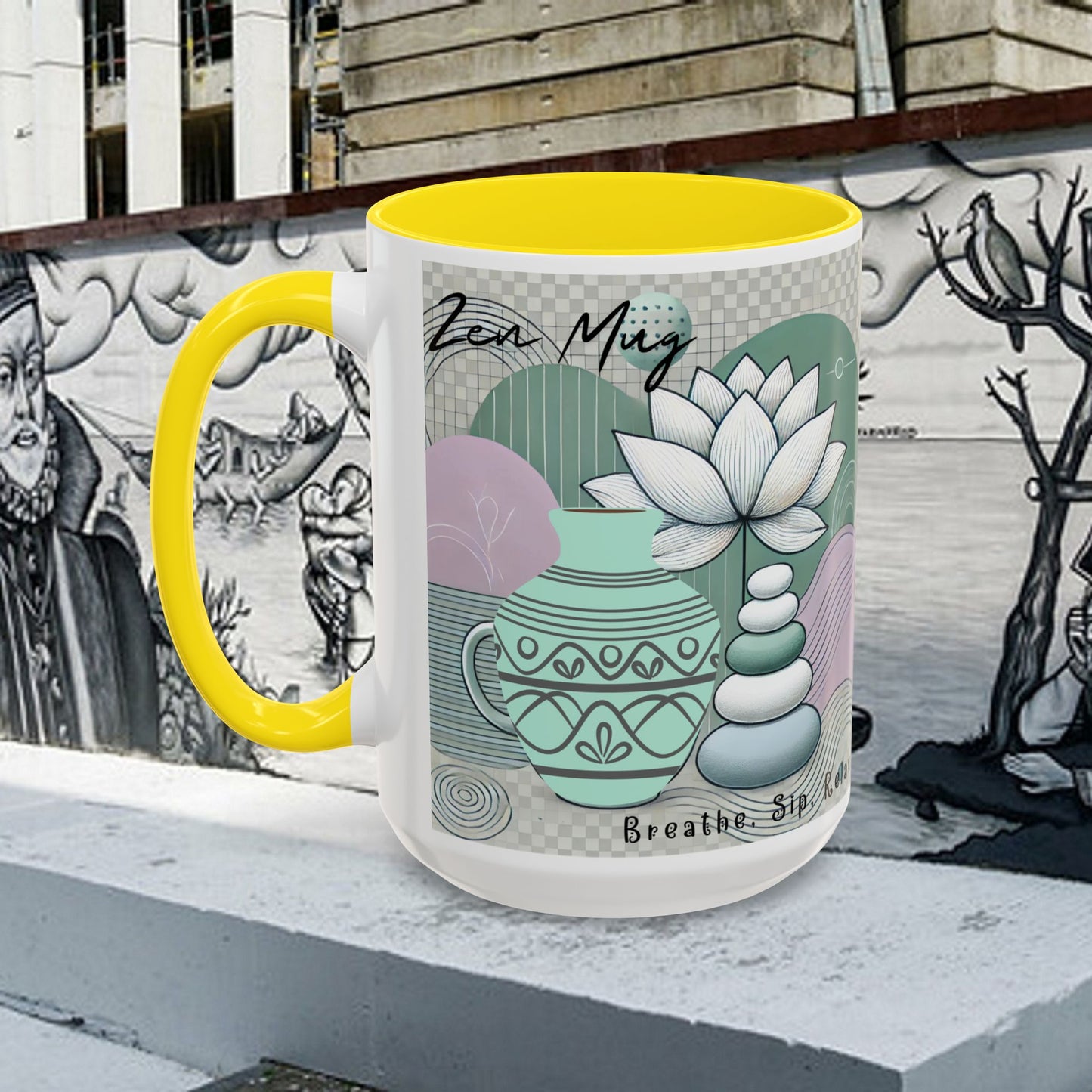 Accent Coffee Mug (11, 15oz) _ N3+ Series ACMUG PT2WW006_ Limited Edition Blend Style & Functionality by WesternWaves: