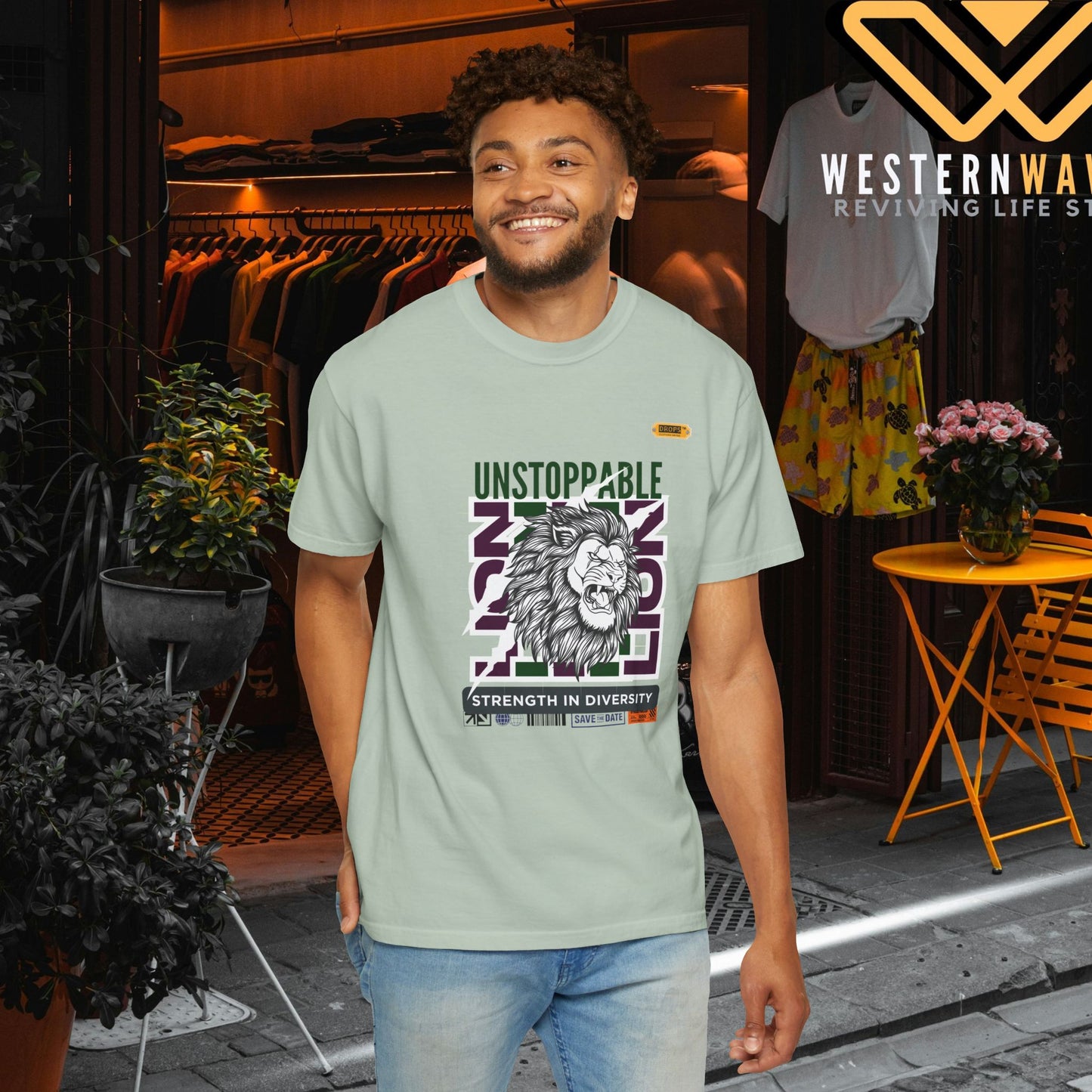 Unisex Garment-Dyed T-Shirt_ 26 June 2025_ Limited Edition Strength in Diversity by WesternWaves: