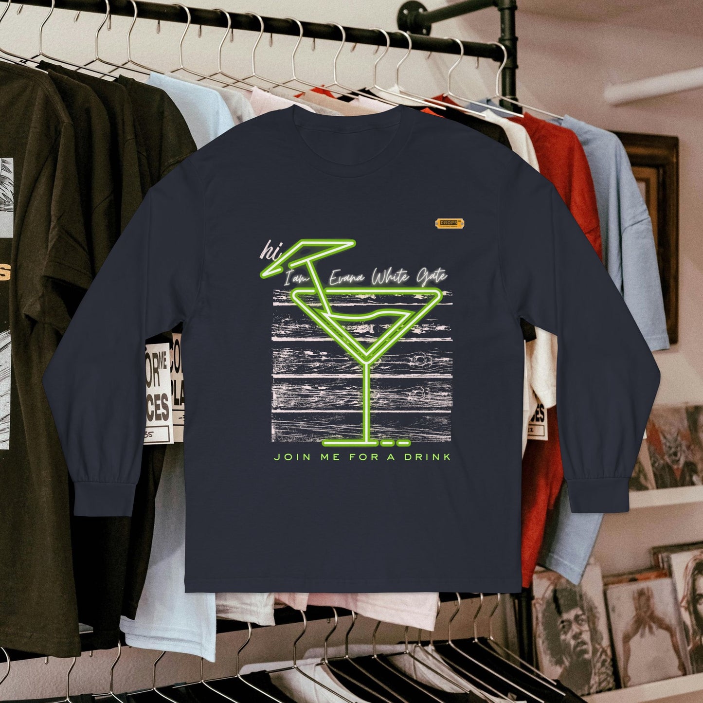 Unisex Classic Long Sleeve T-Shirt_ N6* Series USCLSTS PT2WW002_ Limited Edition Playful Design by WesternWaves: