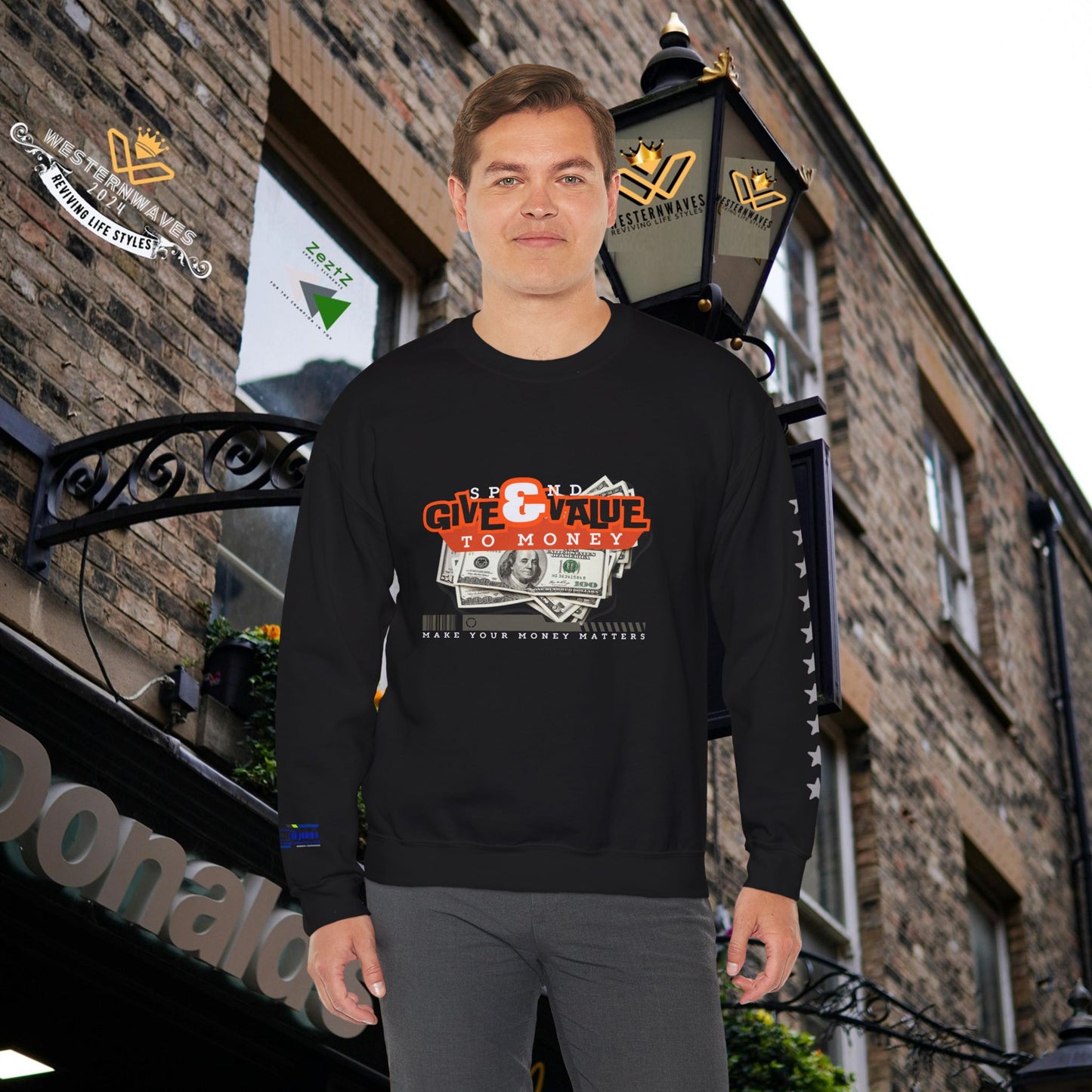 Unisex Heavy Blend™ Crewneck Sweatshirt_ N3+ Series UHBCSS PT2WW035_ Limited Edition Pure Luxury By WesternWaves: