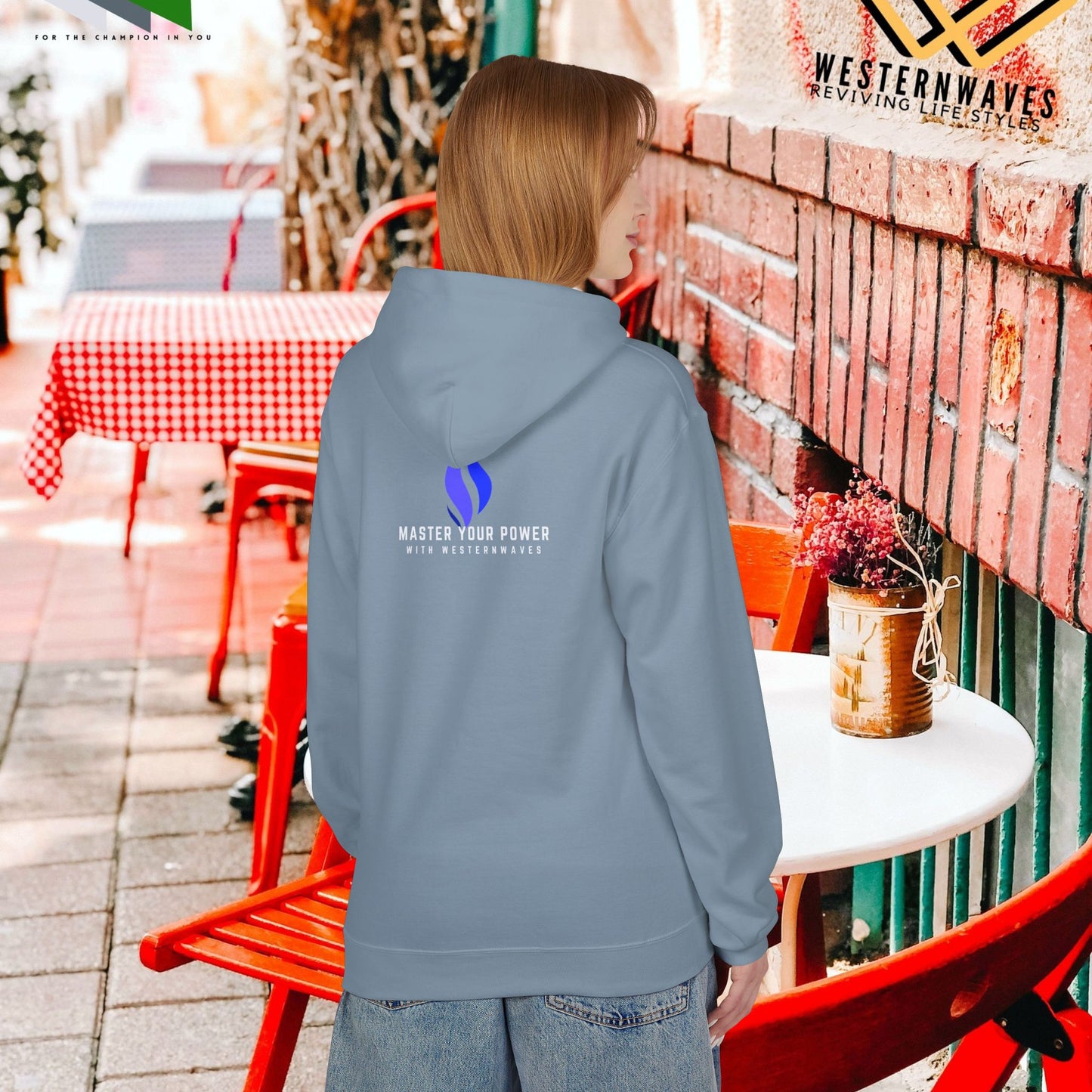 Unisex Midweight Softstyle Fleece Hoodie_ N3+ Series USMWSSFH PT2WW004_ Limited Edition Luxuriously Soft 100% Cotton Face by WesternWaves: