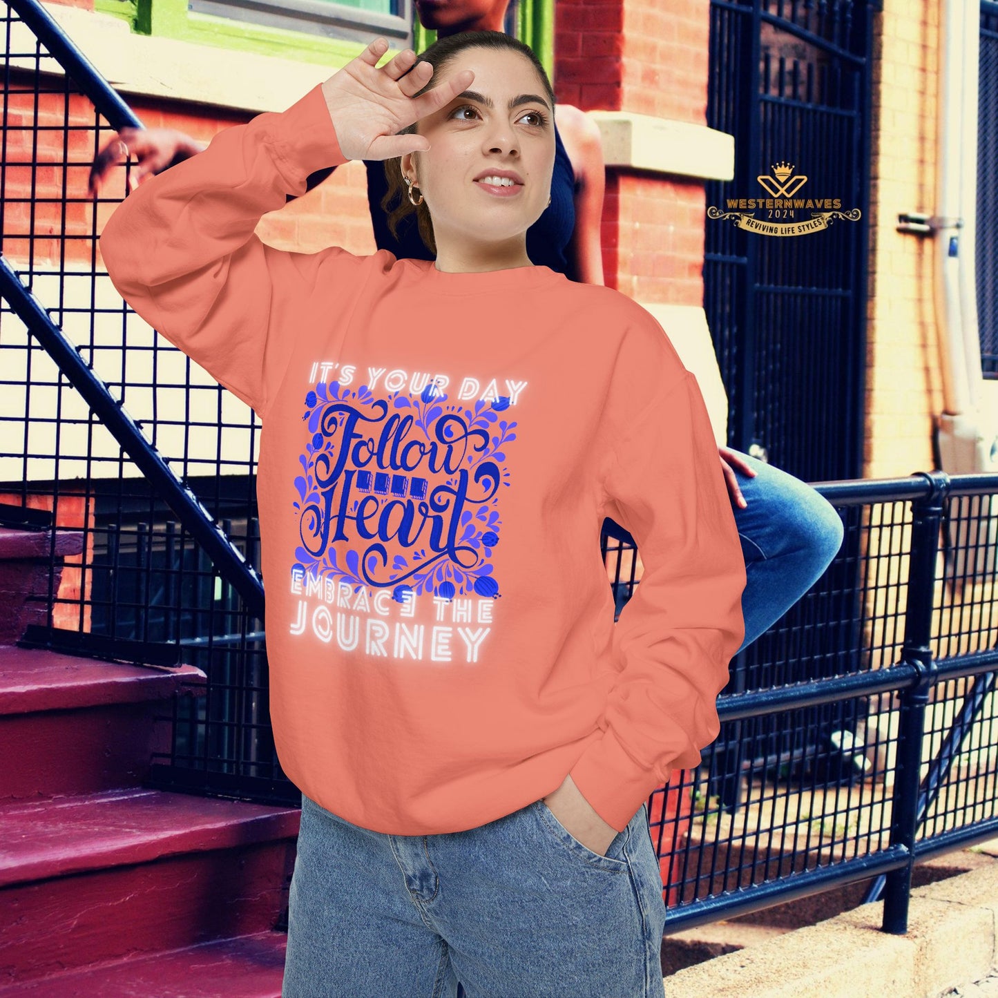 Unisex Garment-Dyed Sweatshirt_ N3+ Series UGDSS PT2WW002_ Limited Edition by WesternWaves_