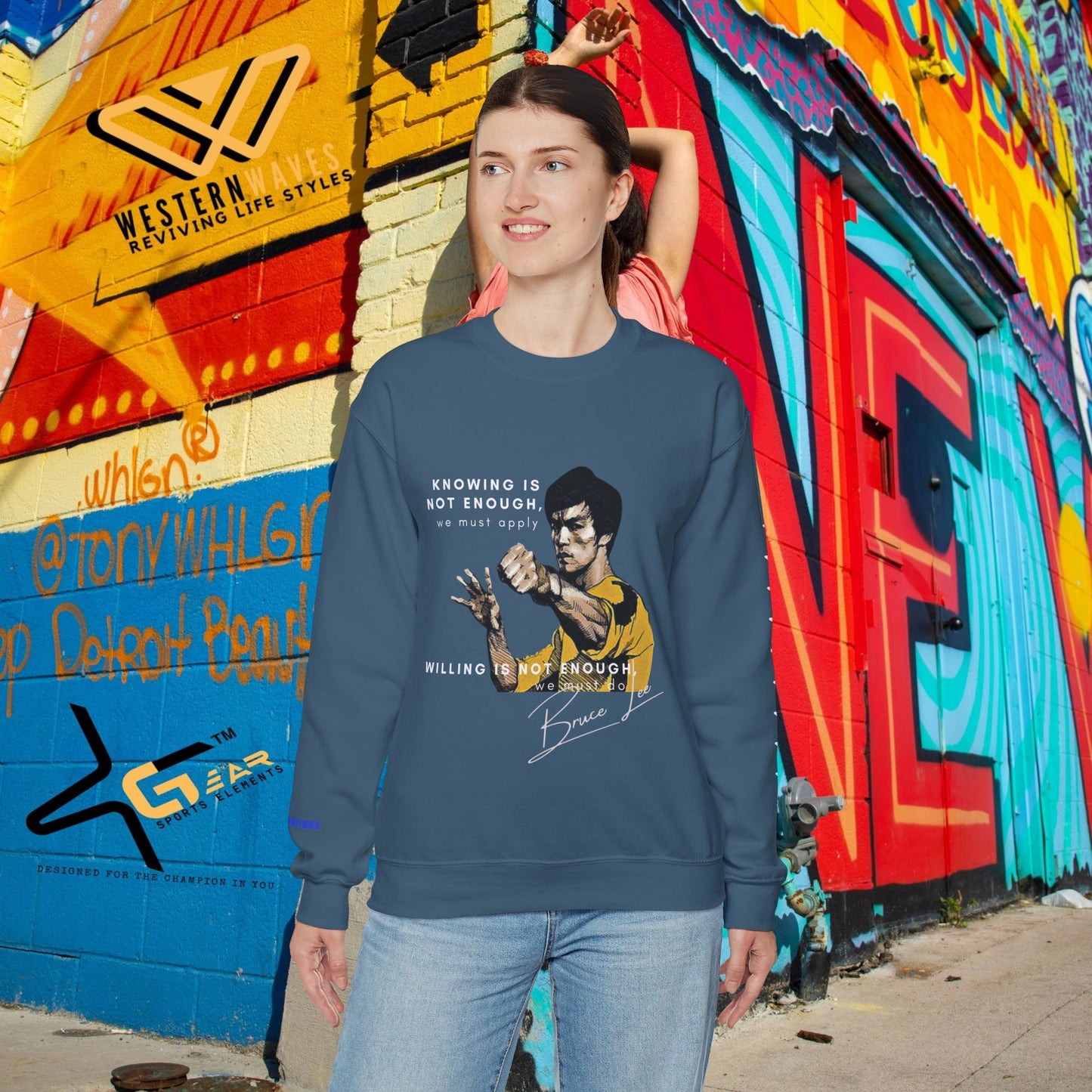 Unisex Heavy Blend™ Crewneck Sweatshirt_ N2+ Sports Series UHBCSS PT2WW009_ Limited Edition ‘Zeztz’ Brand Sports Elements by WesternWaves: