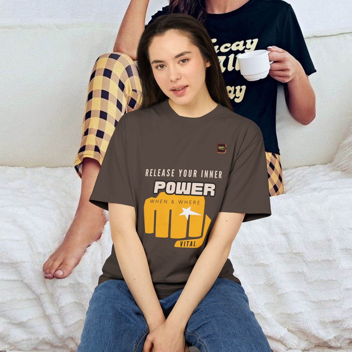 Unisex Heavy Faded Tee_ N+ Series USHFTEE PT2WW011_ Power Vibes Limited Edition Tee by WesternWaves_