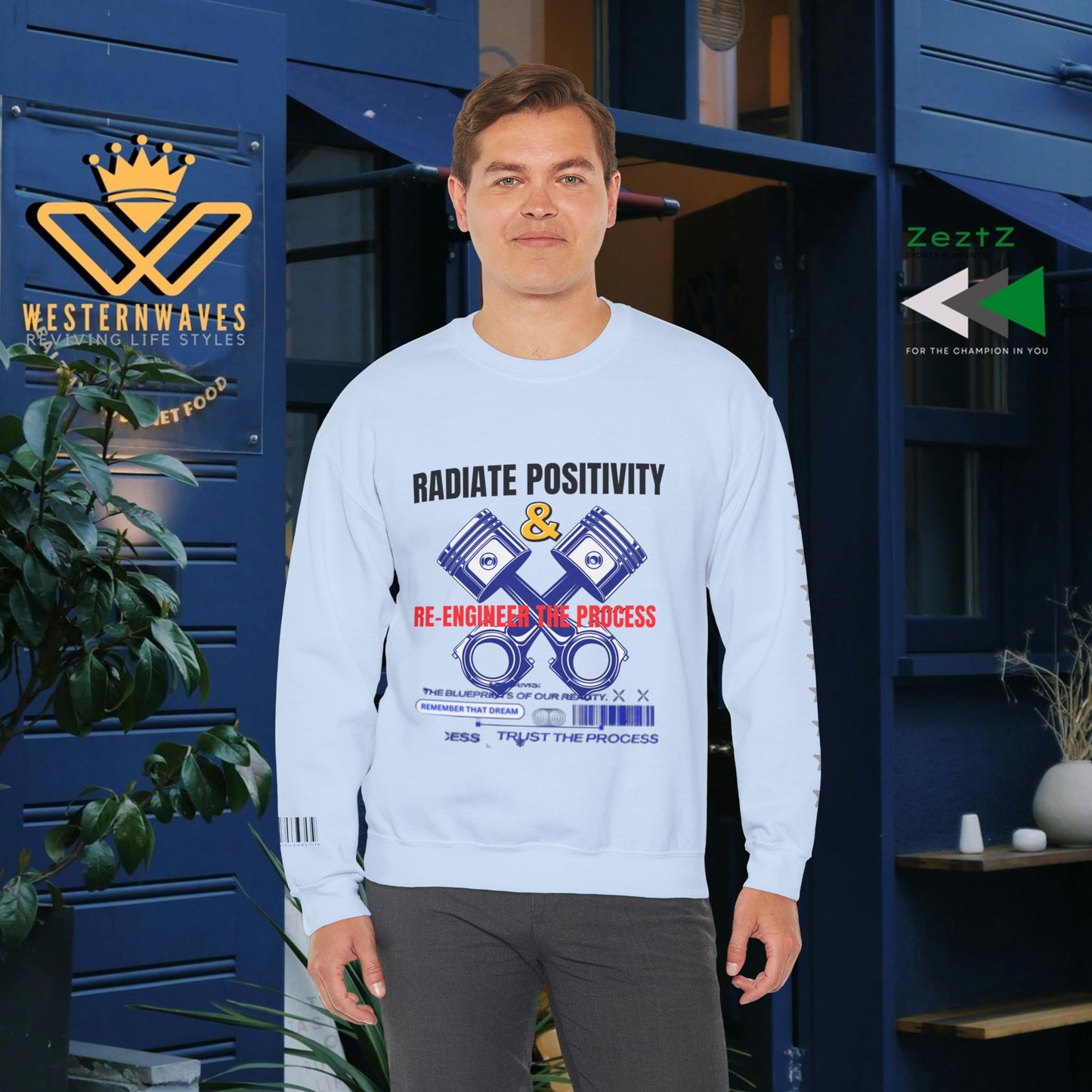 Unisex Heavy Blend™ Crewneck Sweatshirt_ N2+ Series UHBCSS PT2WW003_ Limited Edition Pure Luxury by WesternWaves: