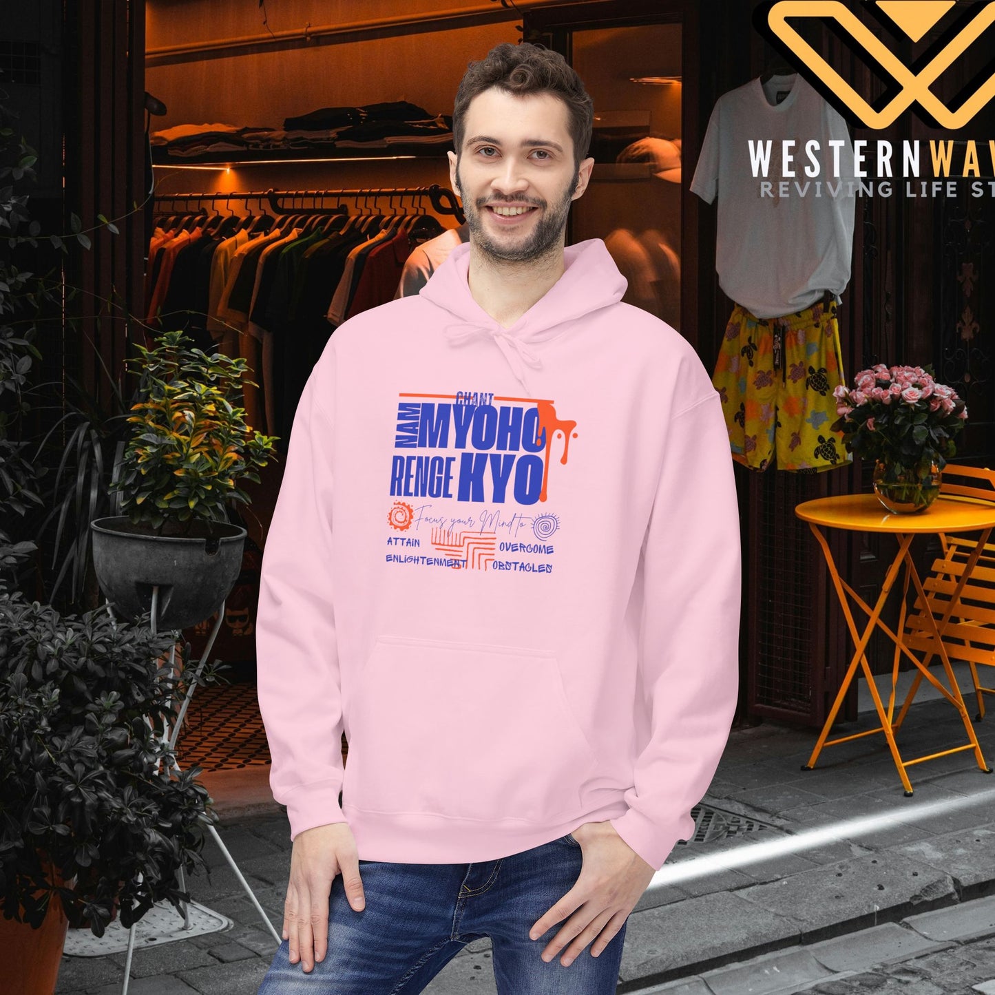 Unisex Midweight Softstyle Fleece Hoodie_ N3+ Series USMWSSFH PT2WW003_ Limited Edition Luxuriously Soft 100% Cotton Face by WesternWaves: