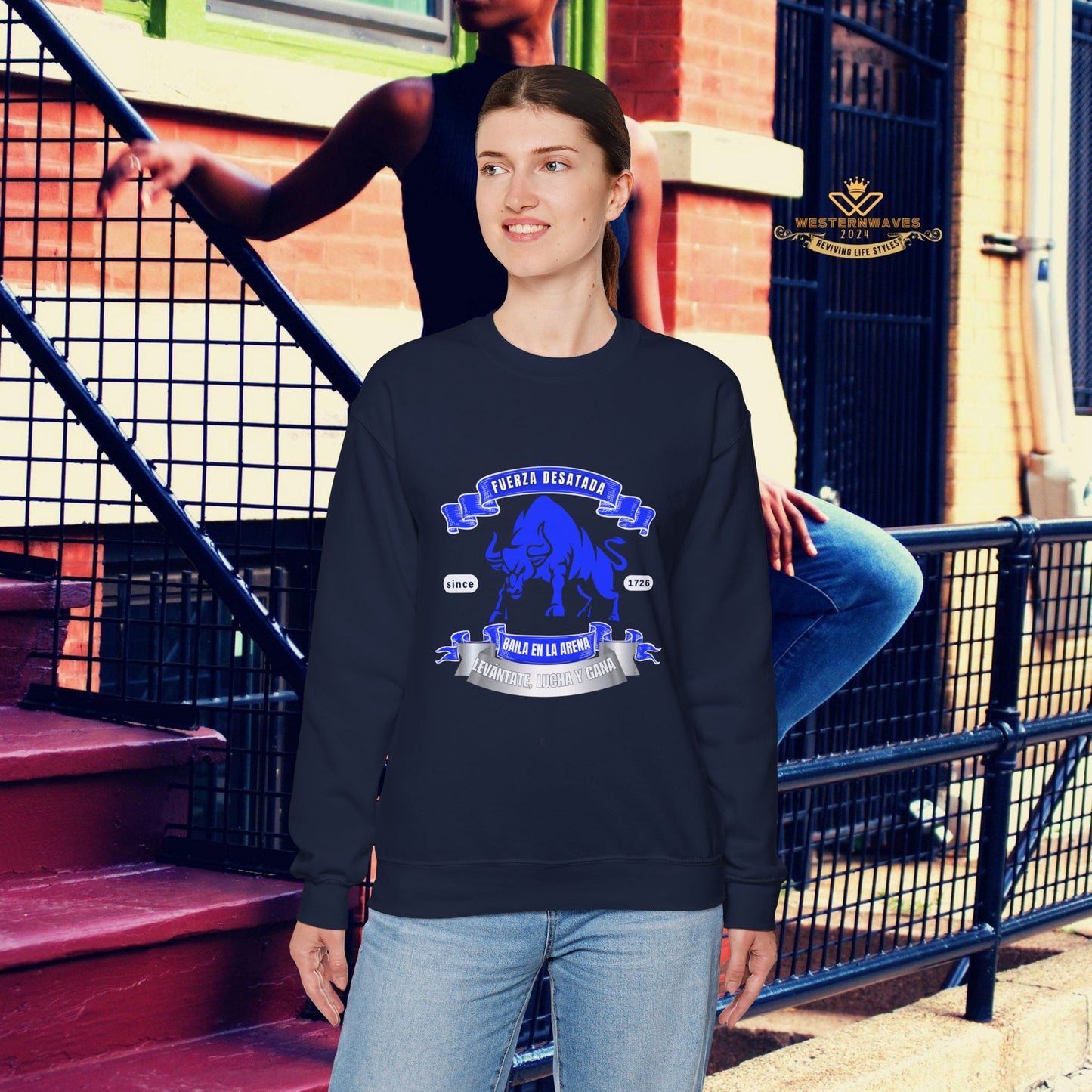 Unisex Heavy Blend™ Crewneck Sweatshirt_ N3+ Series UHBCSS PT2WW038_ Limited Edition Pure Luxury By WesternWaves: