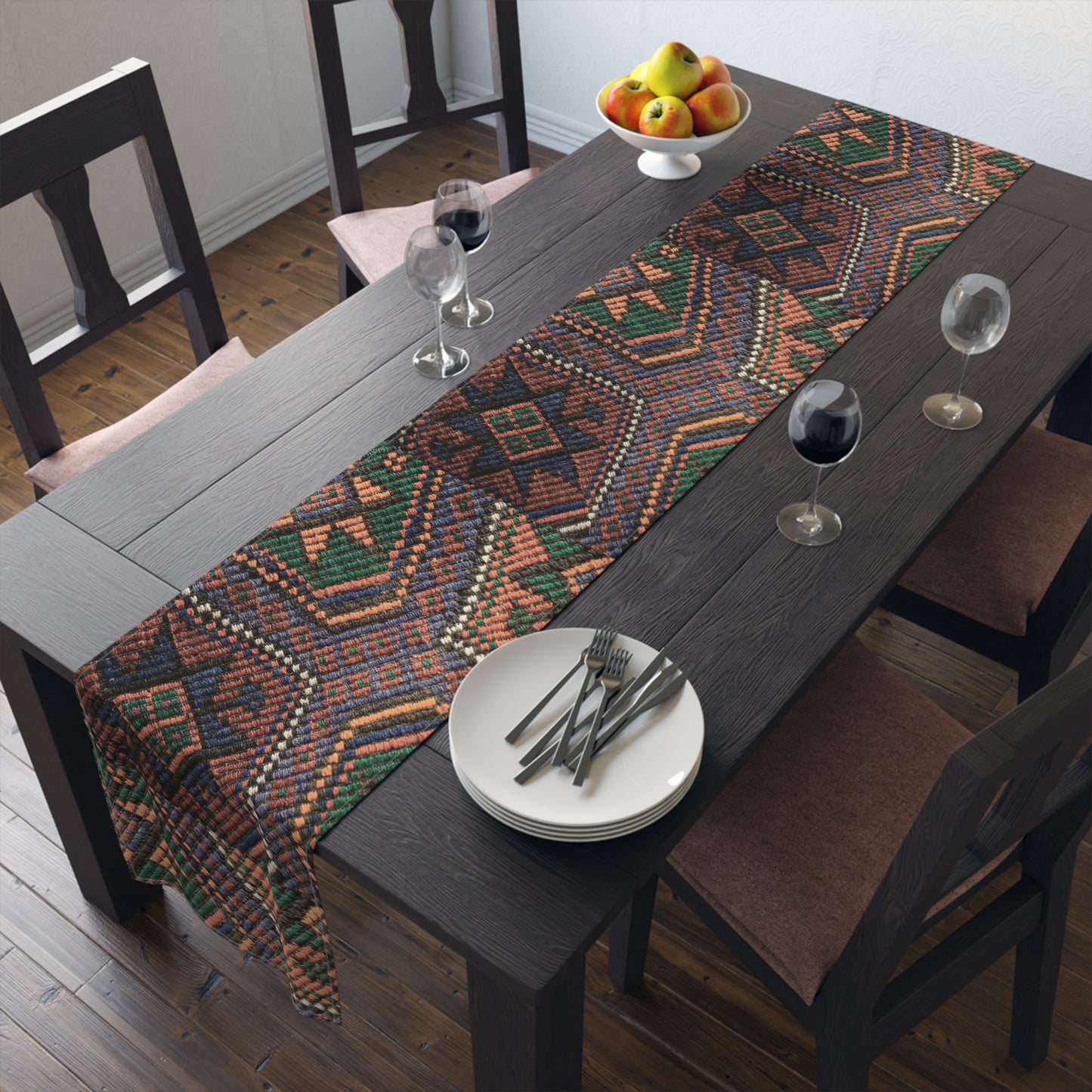Table Runner (Cotton, Poly)_ Bohemian Chic Table Runner for Stylish Dining_ N7+ Series TRUNNER PT2WW008_ Limited Edition by WesternWaves_