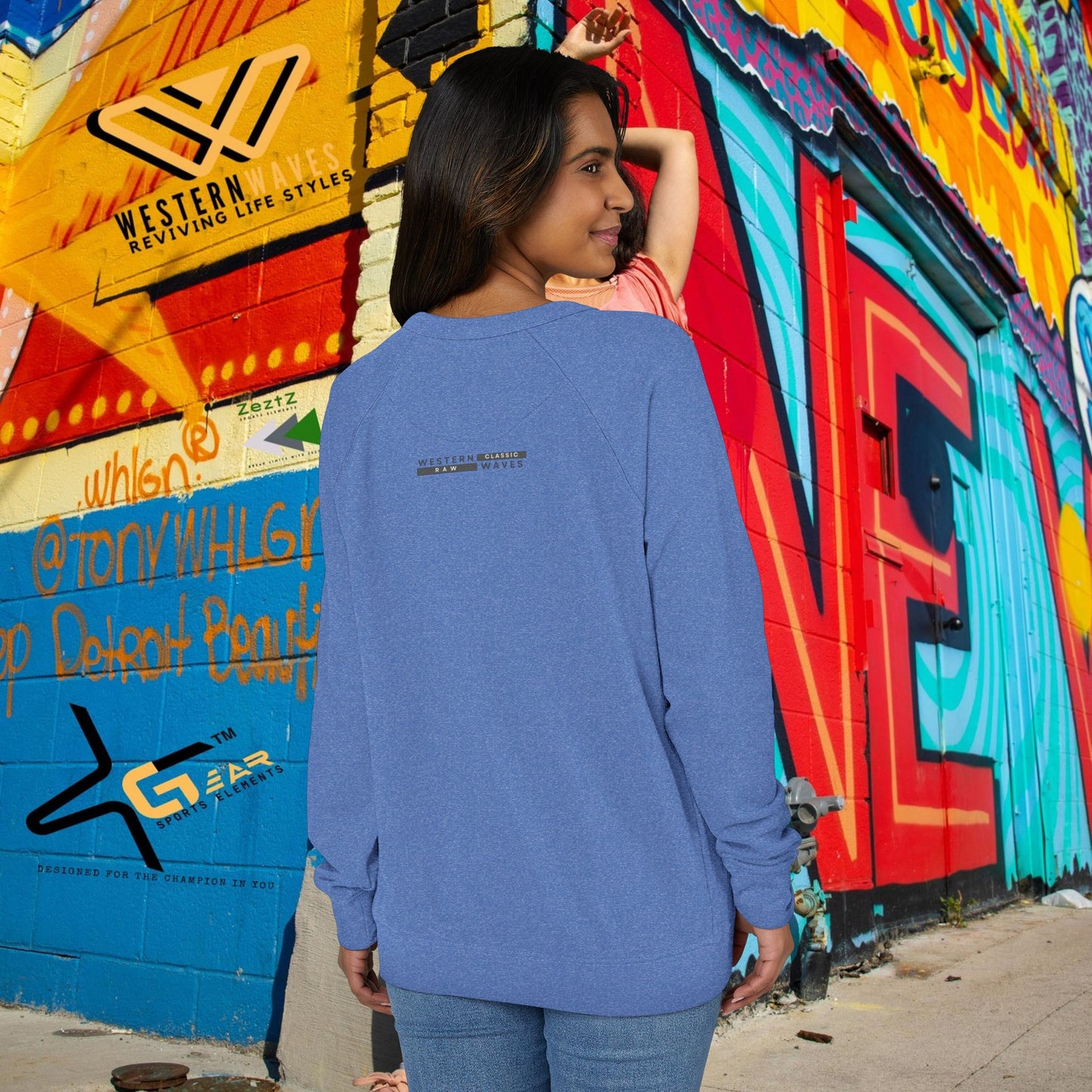 Unisex French Terry Raglan Crewneck Sweatshirt_ 25 June 2025_ Limited Edition Casual Streetwear by WesternWaves: