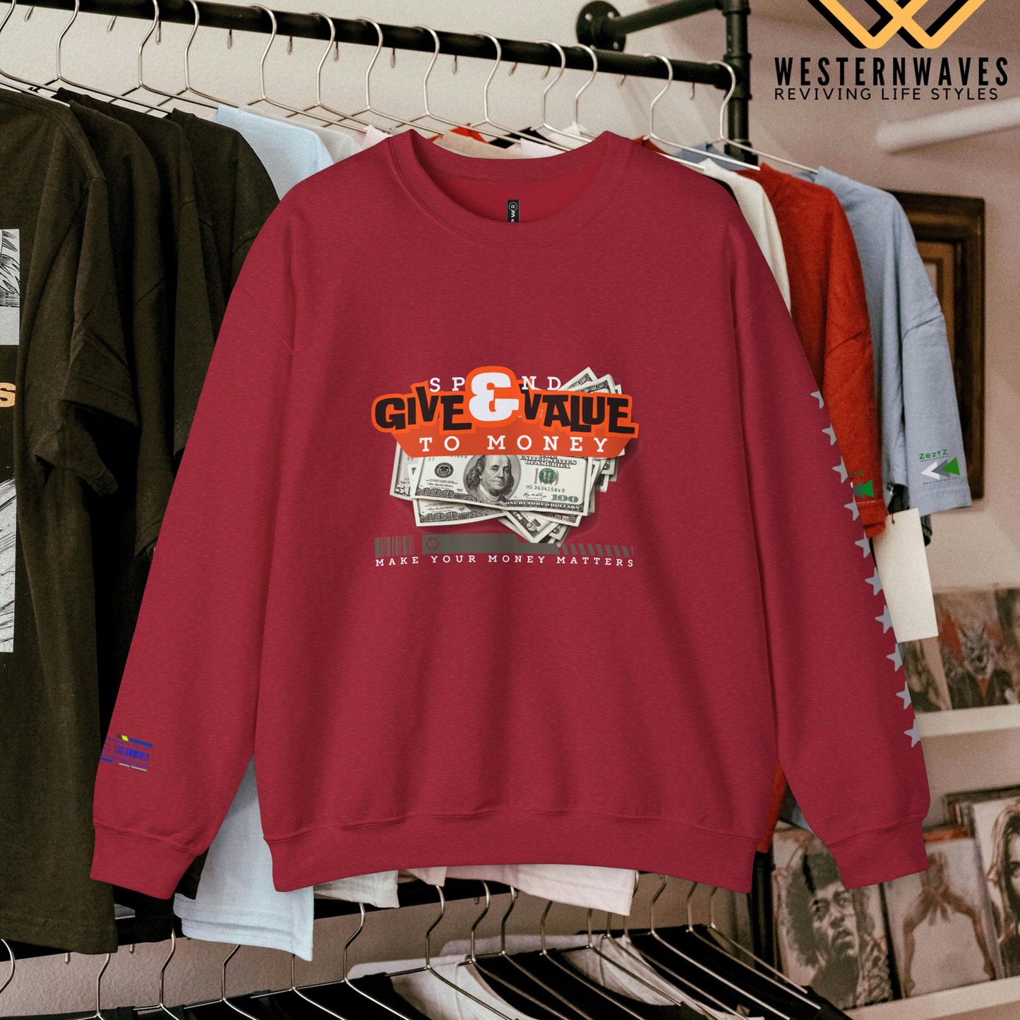 Unisex Heavy Blend™ Crewneck Sweatshirt_ N3+ Series UHBCSS PT2WW035_ Limited Edition Pure Luxury By WesternWaves: