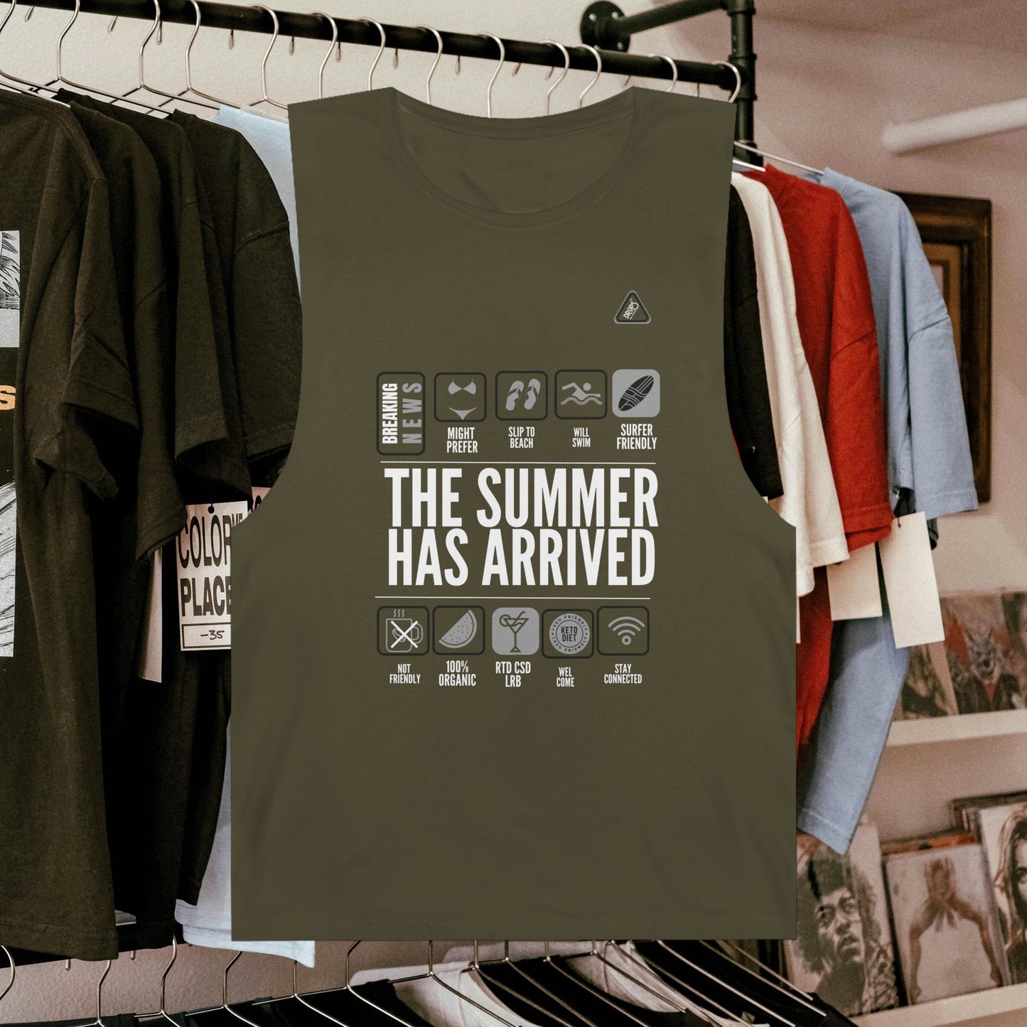 Unisex Summer Vibes Tank Top - 'The Summer Has Arrived' – Organic Cotton_ 09 May 2025_ 001