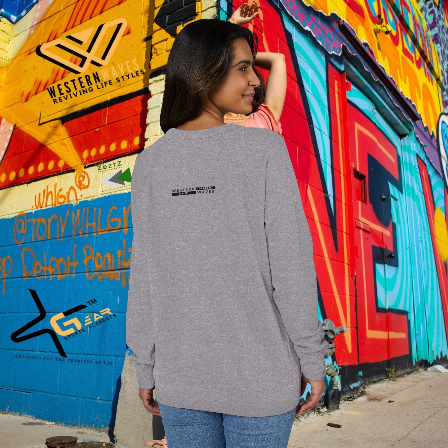 Unisex French Terry Raglan Crewneck Sweatshirt_ 25 June 2025_ Limited Edition Casual Streetwear by WesternWaves: