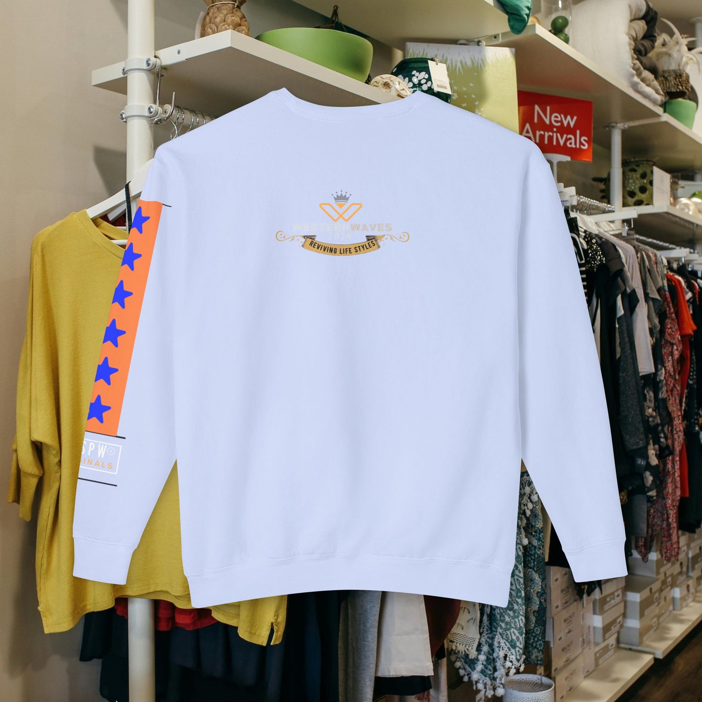 Unisex Lightweight Crewneck Sweatshirt_ N2+ Series ULWCSS PT2WW007_Limited Edition Unparalleled Quality by WesternWaves: