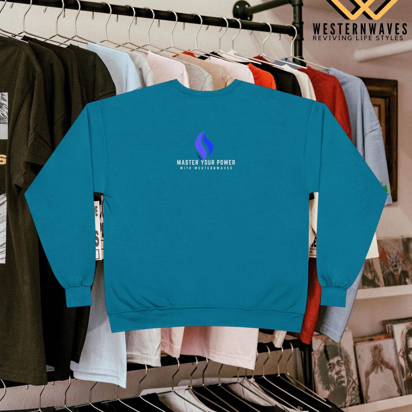 Unisex EcoSmart® Crewneck Sweatshirt_ N3+ Series USESCNSS PT2WW002_ Limited Edition Perfect Blend of Comfort, Style, & Sustainability by WesternWaves: