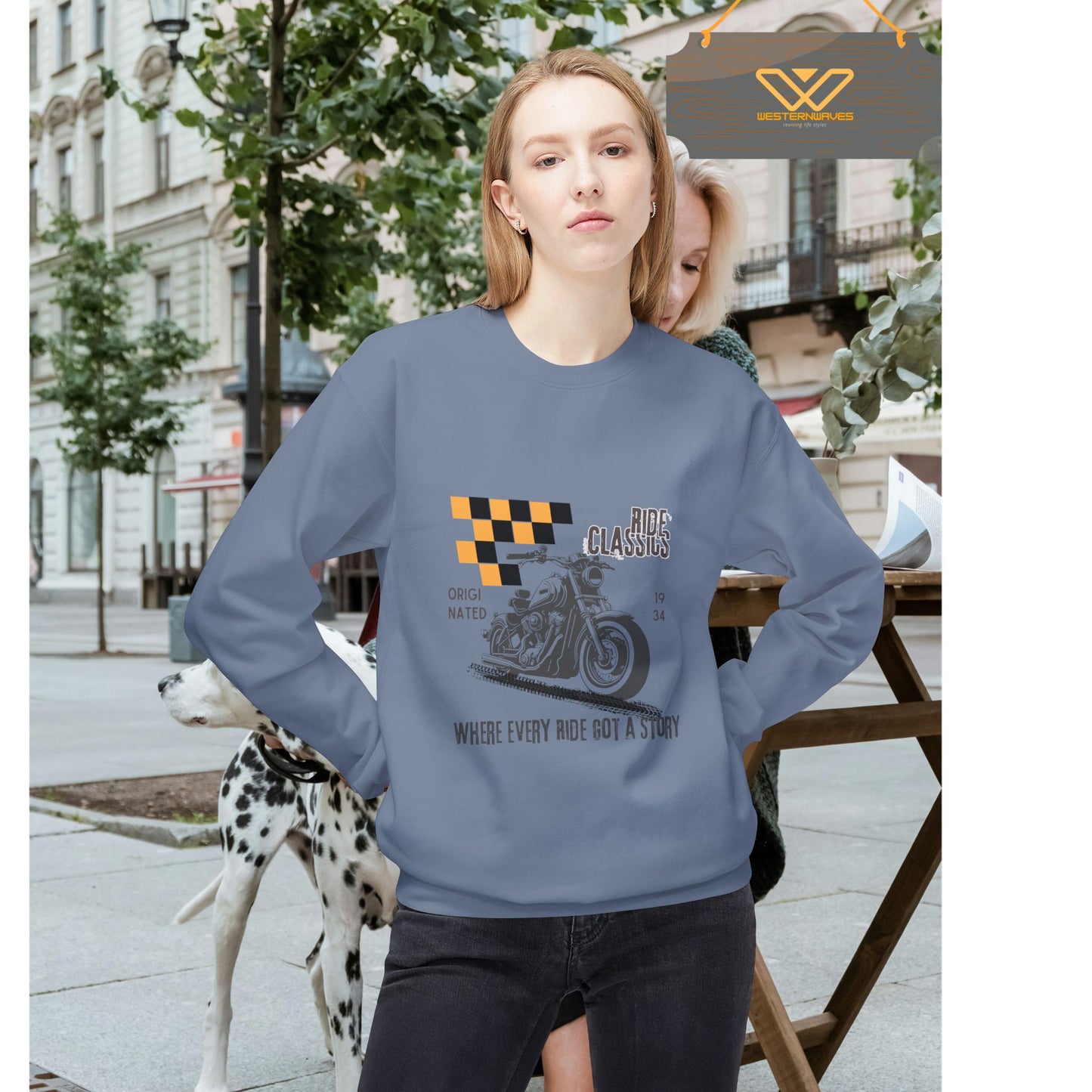 Unisex Midweight Softstyle Fleece Crewneck Sweatshirt_ N3+ Series USMWSSFCNSS PT2WW003_ Limited Edition Stylish Eco-conscious Raw Classic by WesternWaves: