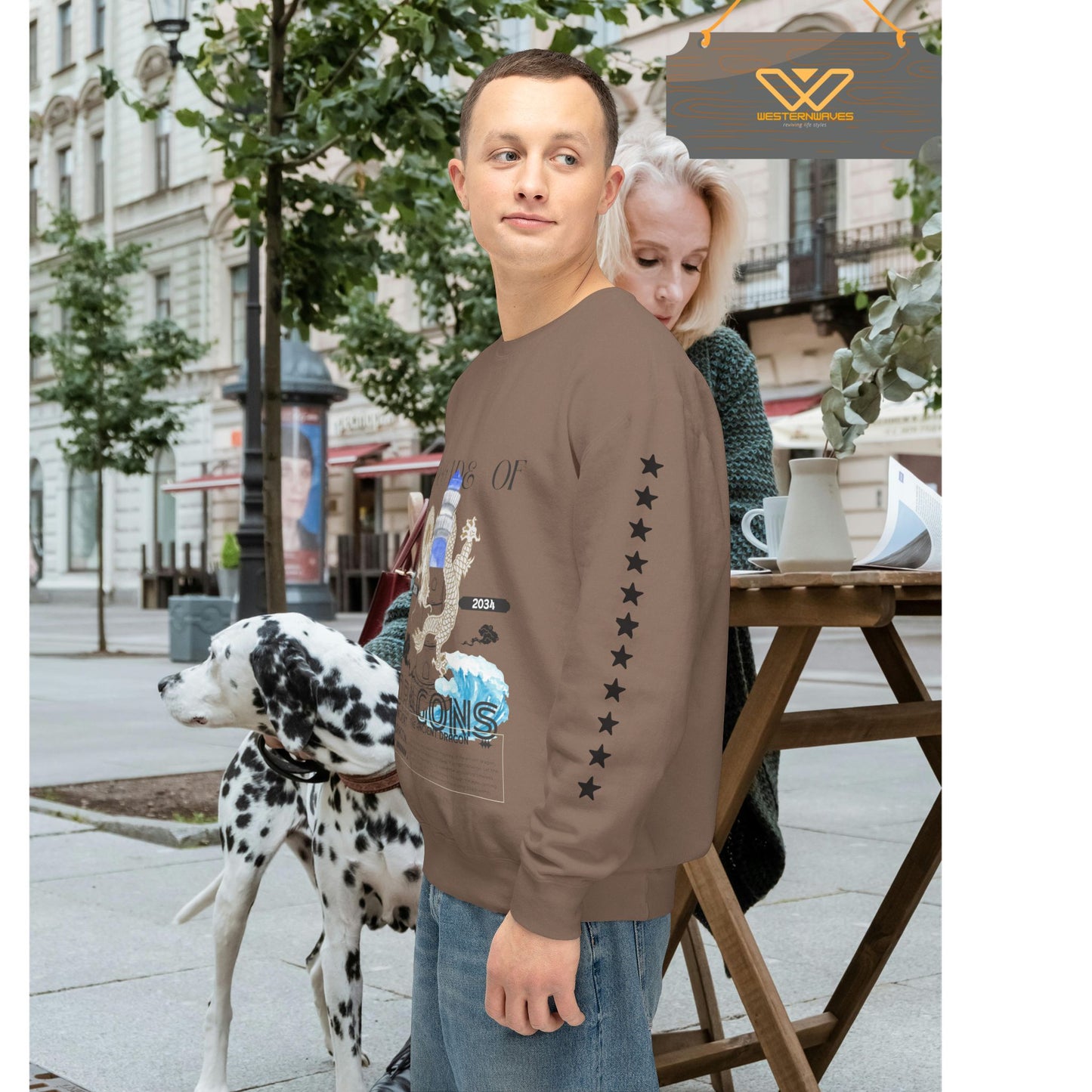 Unisex Lightweight Crewneck Sweatshirt_ N3+ Series ULWCSS PT2WW013_ Limited Edition Conscious Fashion Collaboration by WesternWaves: