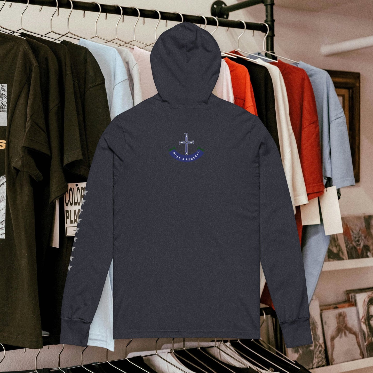 Unisex Hooded Long Sleeve Tee_ N7+ Series USHLSTEE PT2WW_001_ Limited Edition Inspirational Design by WesternWaves:
