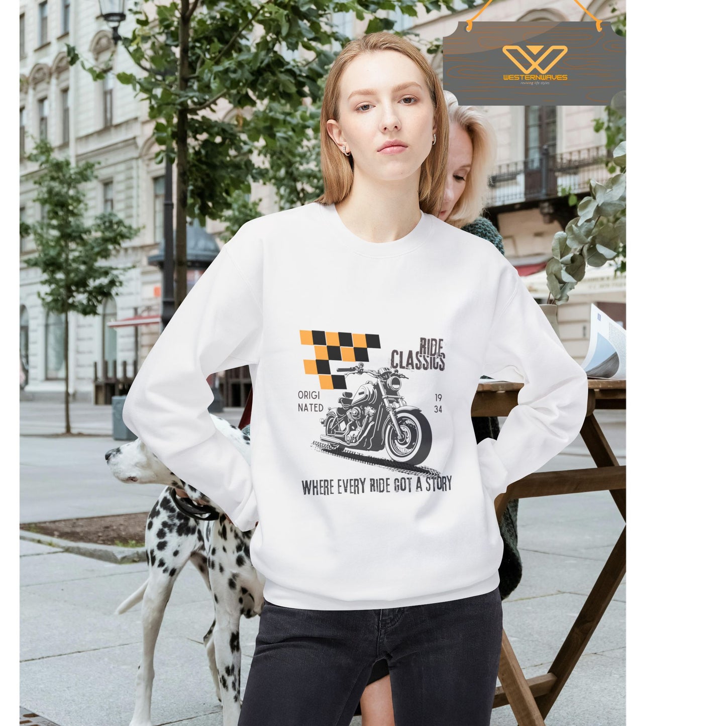 Unisex Midweight Softstyle Fleece Crewneck Sweatshirt_ N3+ Series USMWSSFCNSS PT2WW003_ Limited Edition Stylish Eco-conscious Raw Classic by WesternWaves: