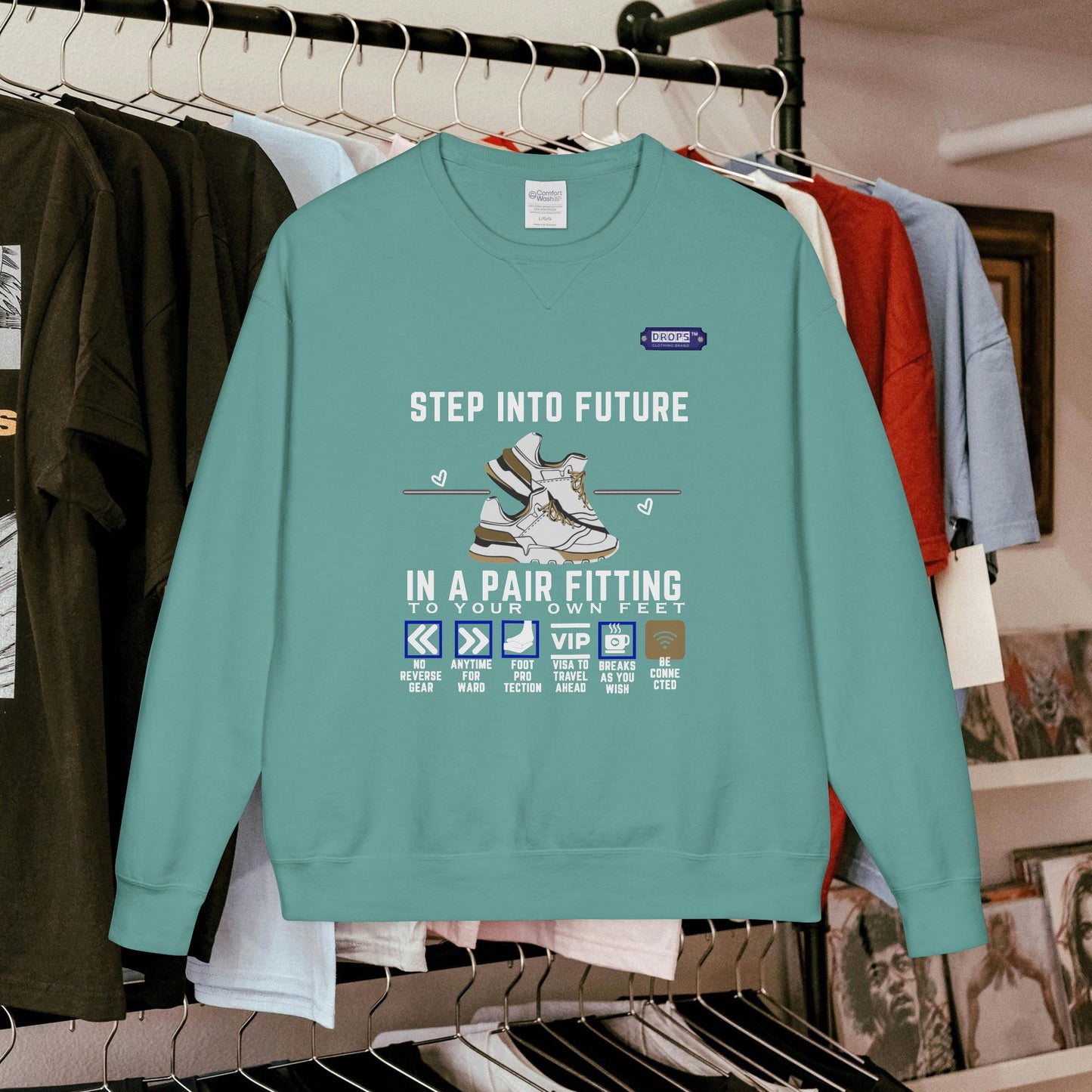 Unisex ComfortWash® Garment Dyed Crewneck Sweatshirt_ N7* Series USCGDCNSS PT2WW001_ Limited Edition Comfort & Retro Flair by WesternWaves: