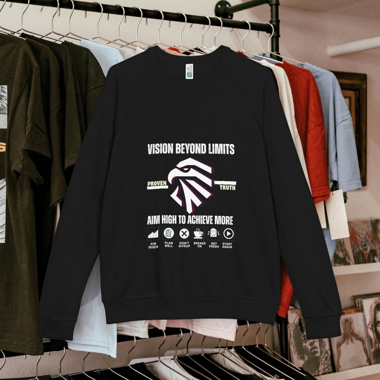 Unisex French Terry Raglan Crewneck Sweatshirt_ N8* Series USFTRCNSS PT2WW001_ Limited Edition Cozy Fashion Gift for Him/Her by WesternWaves: