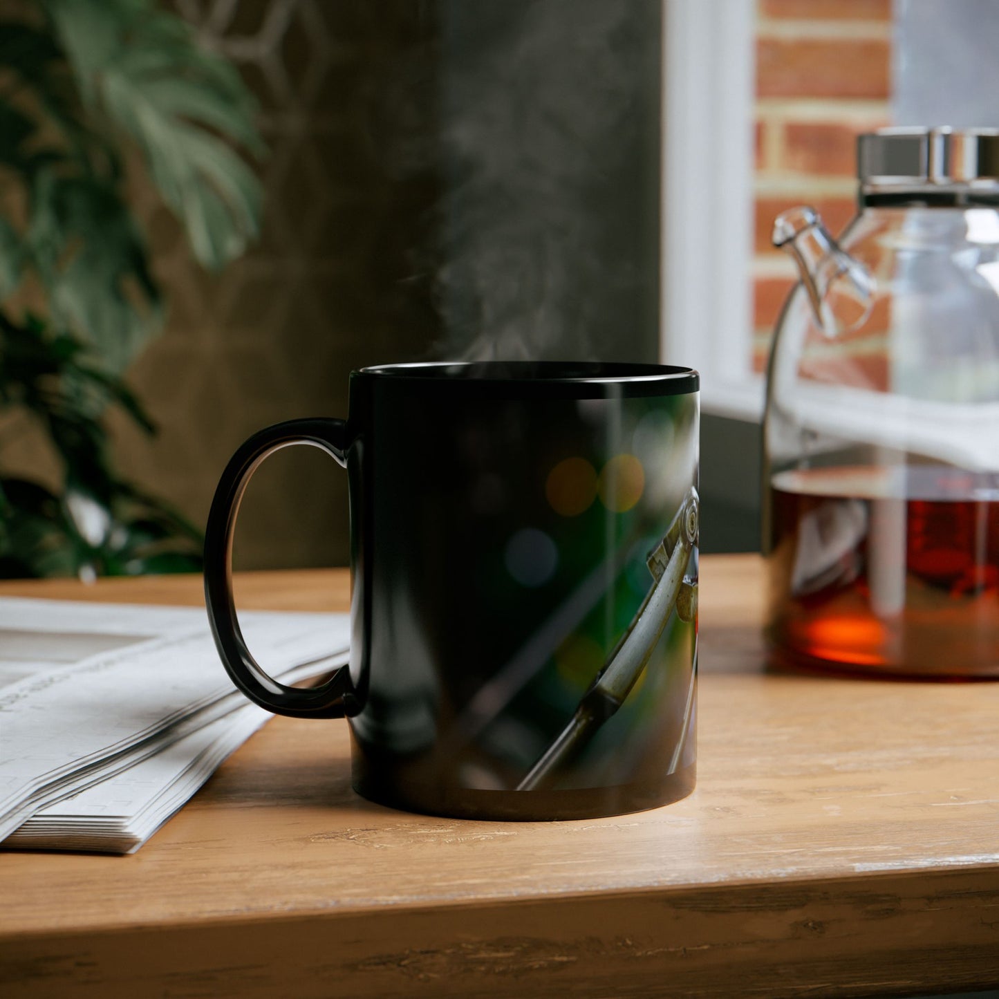 Black Ceramic Mug (11oz & 15oz) – N3+ Series BCMUG11&15 PT2WW001_ Limited Edition Your Perfect Sip by WesternWaves: