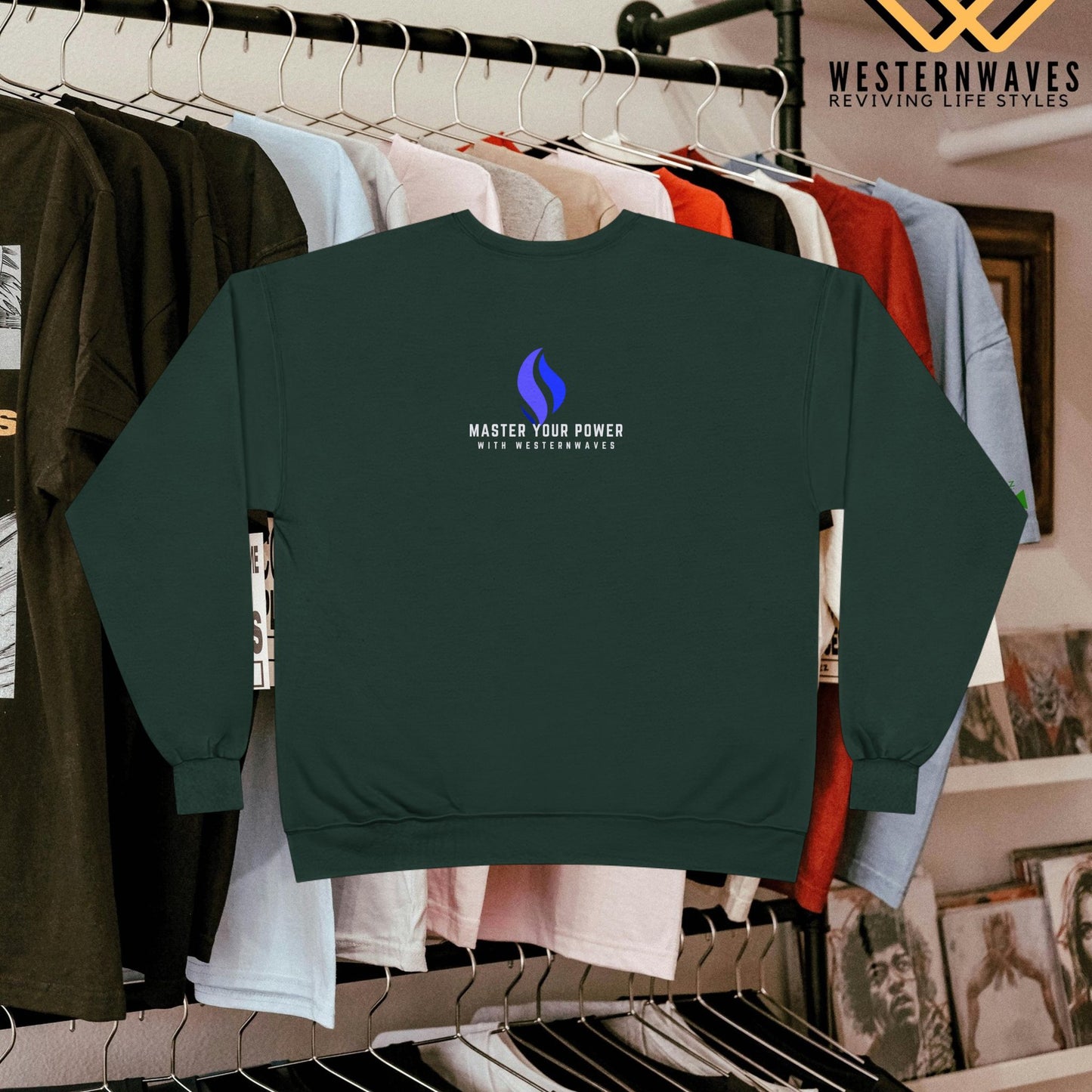 Unisex EcoSmart® Crewneck Sweatshirt_ N3+ Series USESCNSS PT2WW002_ Limited Edition Perfect Blend of Comfort, Style, & Sustainability by WesternWaves: