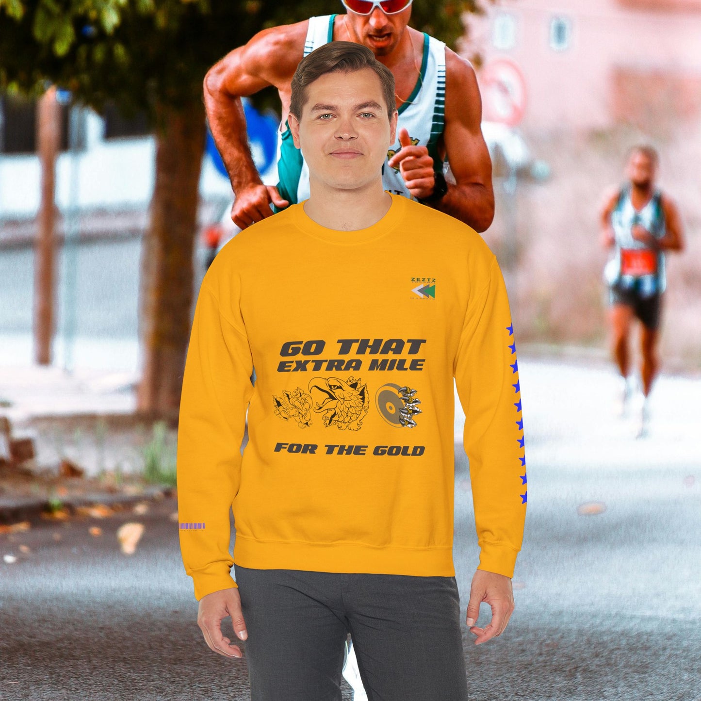 Unisex Heavy Blend™ Crewneck Sweatshirt_ N2 Sports Series UHBCSS PT2WW005_ Limited Edition ‘Zeztz’ Brand Sports Elements by WesternWaves: