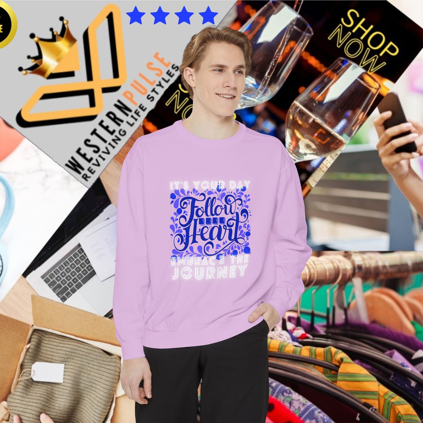 Unisex Garment-Dyed Sweatshirt_ N3+ Series UGDSS PT2WW002_ Limited Edition by WesternWaves_