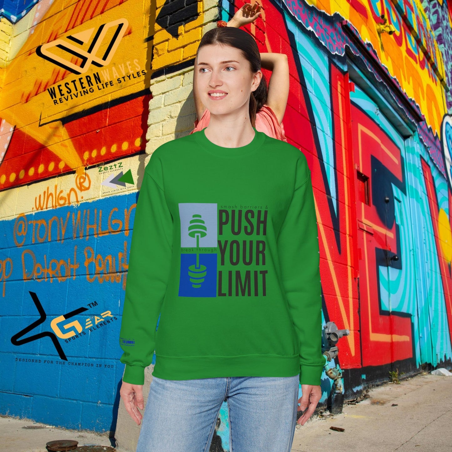 Unisex Heavy Blend™ Crewneck Sweatshirt_ N+ Series UHBCSS PT2WW027_ Limited Edition by WesternWaves: