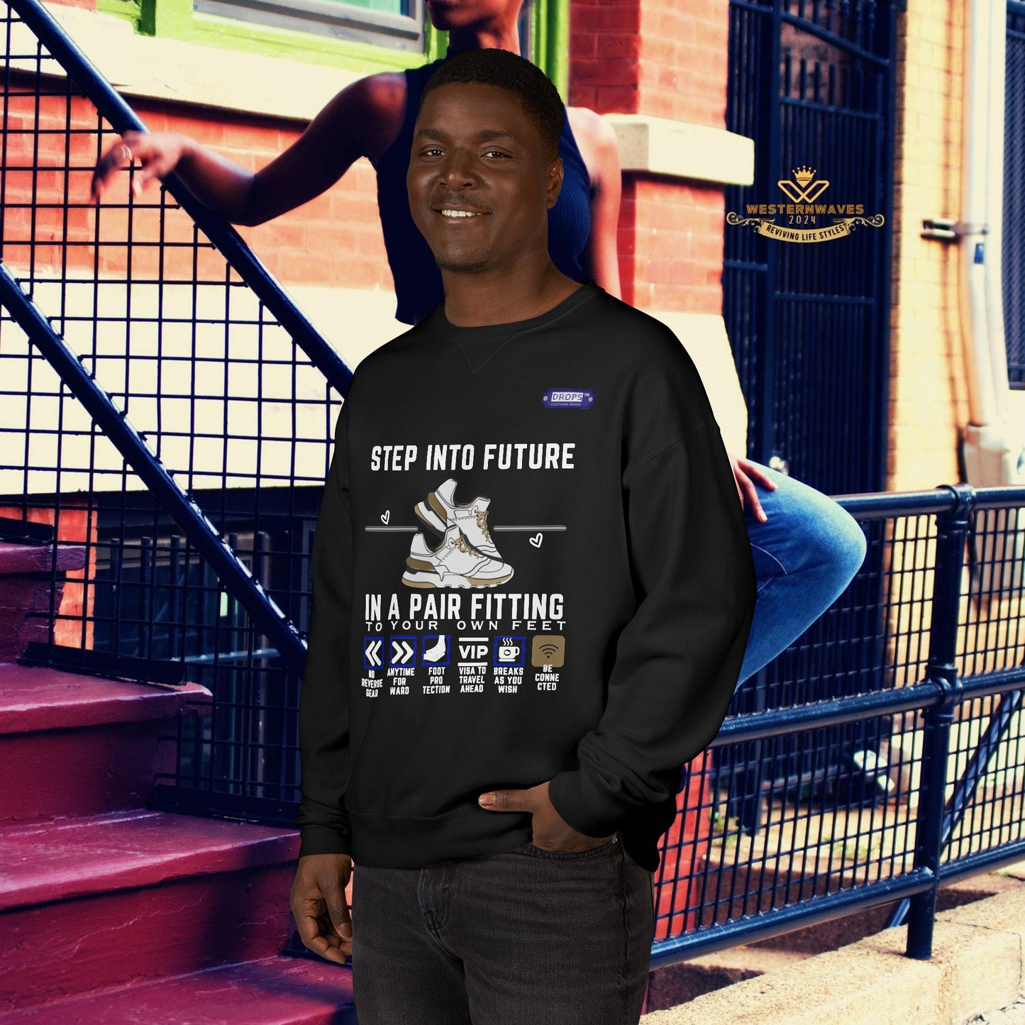 Unisex ComfortWash® Garment Dyed Crewneck Sweatshirt_ N7* Series USCGDCNSS PT2WW001_ Limited Edition Comfort & Retro Flair by WesternWaves: