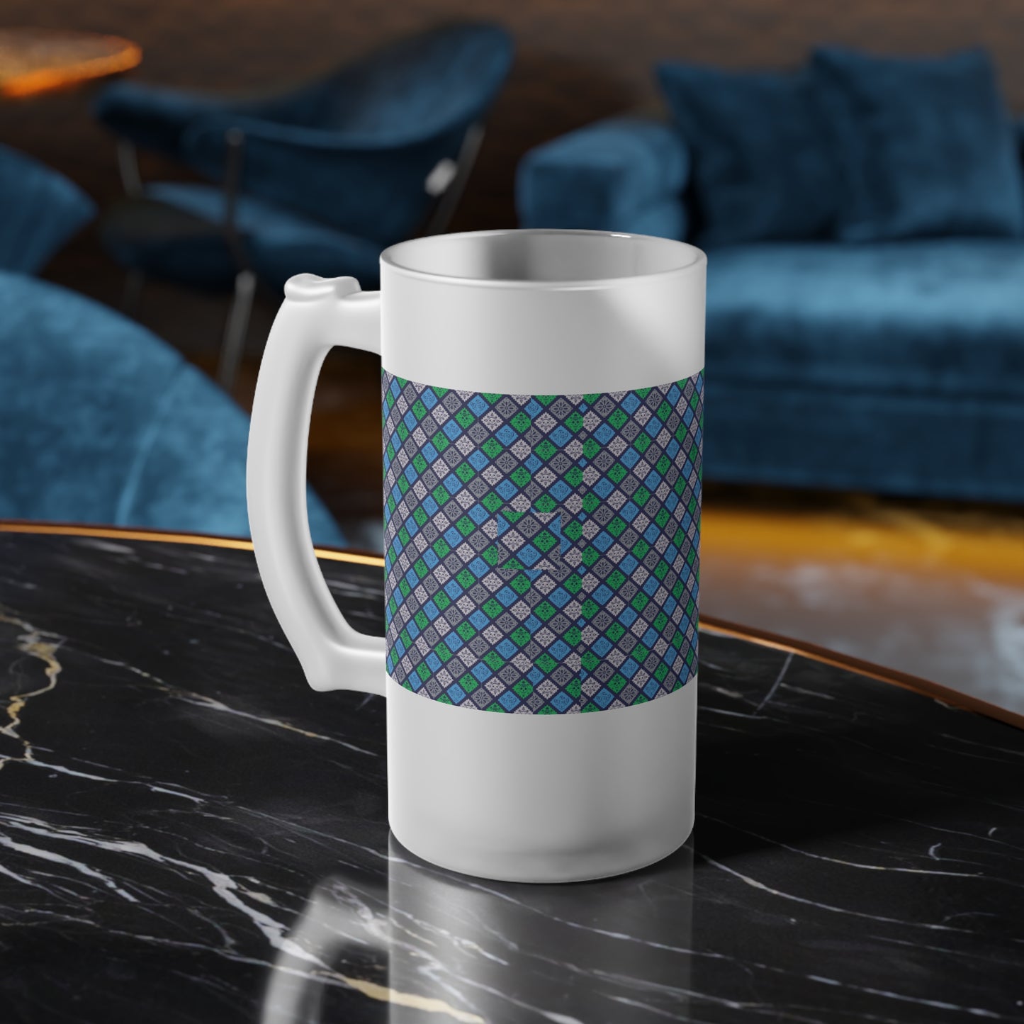 Frosted Glass Beer Mug - Stylish Sipping Essential_ N2 Series FGBM PT2WW009_ Limited Edition Functionality in One Exquisite Packageby WesternWaves